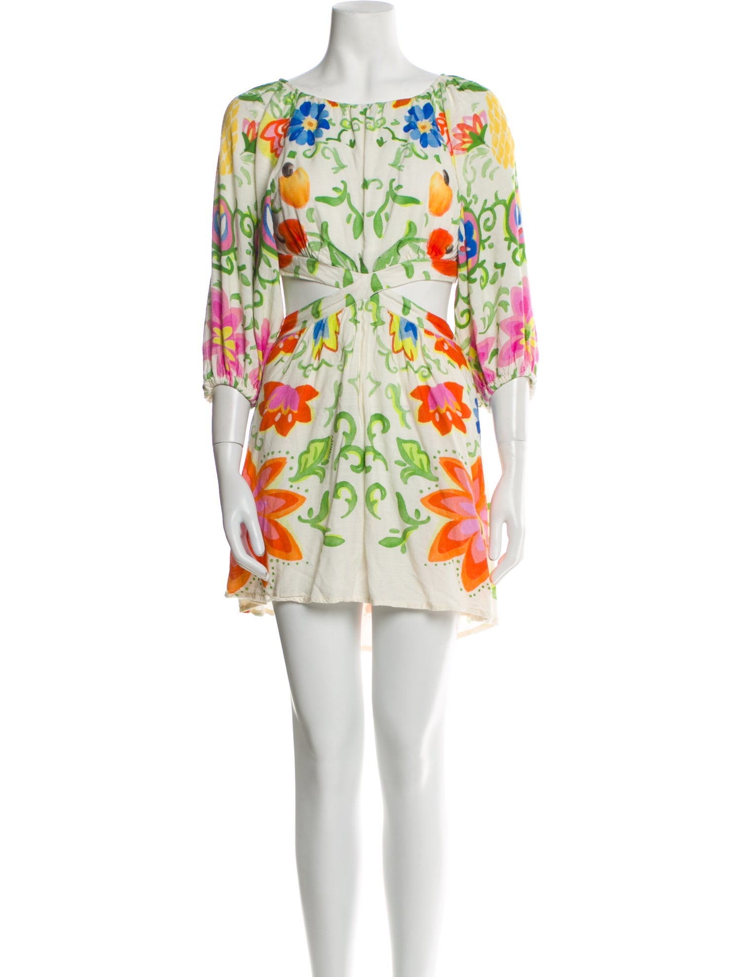 Farm Rio Floral Print Mini Dress