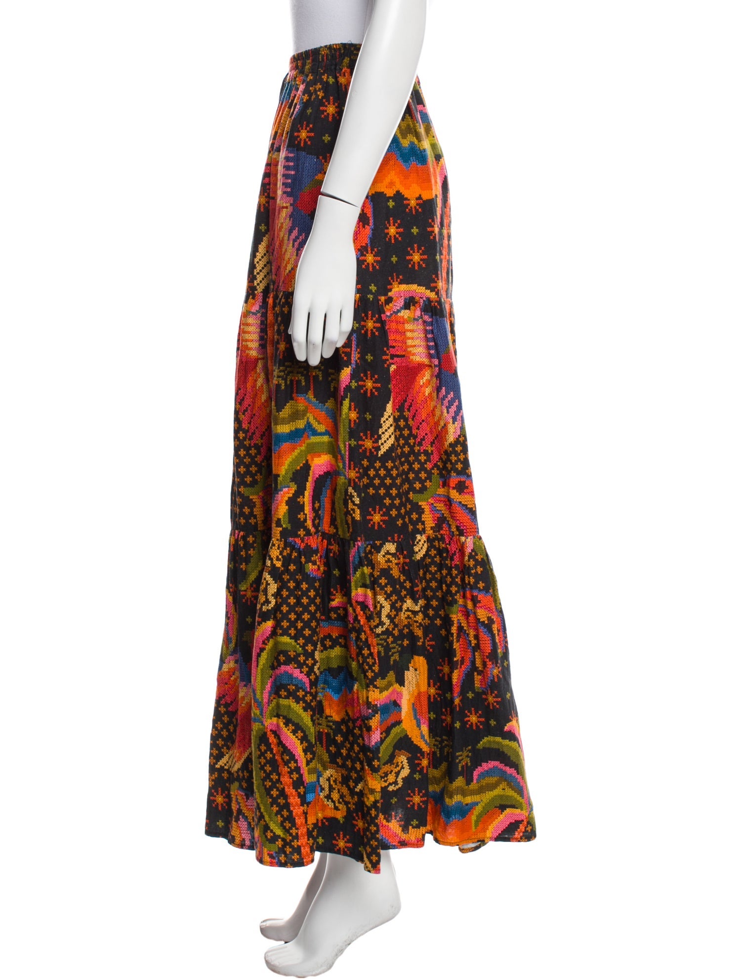 Farm Rio Linen Long Skirt