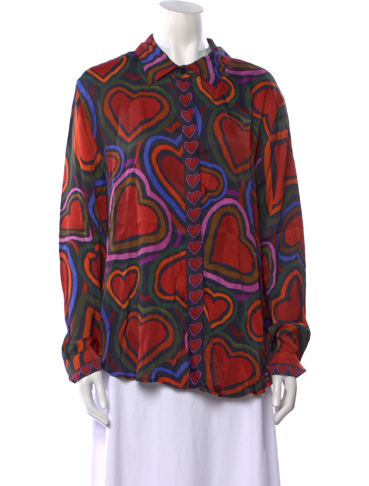 Farm Rio Printed Long Sleeve Button-Up Top