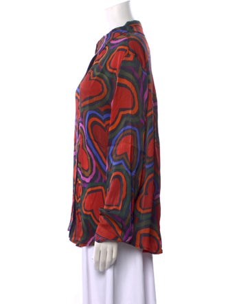 Farm Rio Printed Long Sleeve Button-Up Top