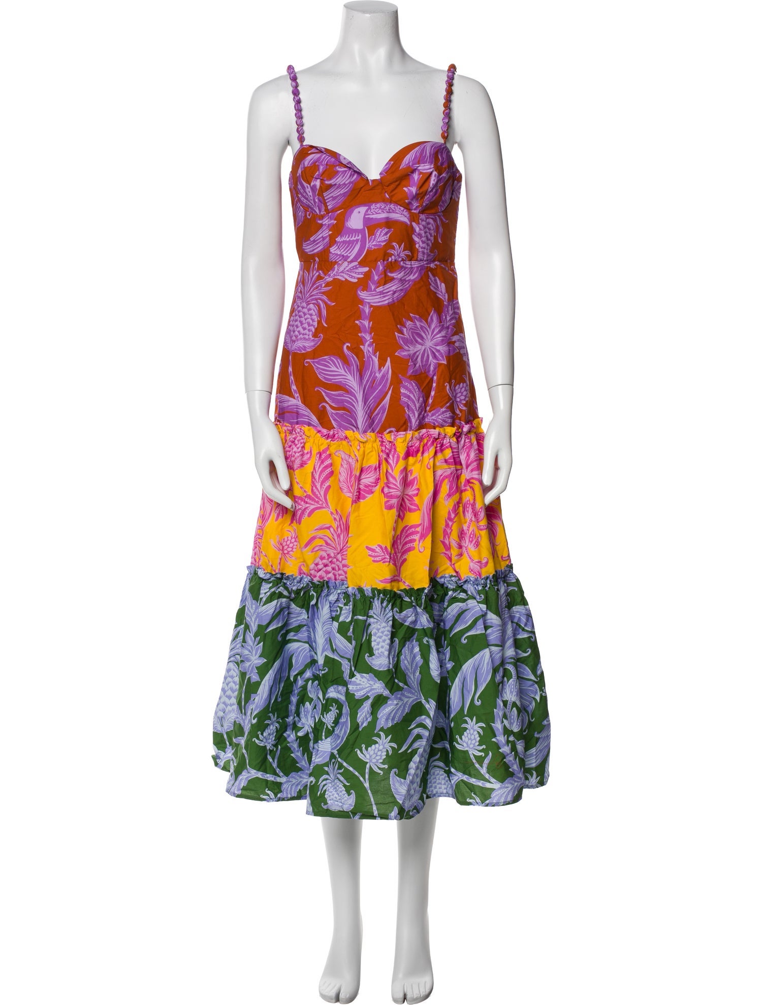 Farm Rio Floral Print Long Dress w/ Tags