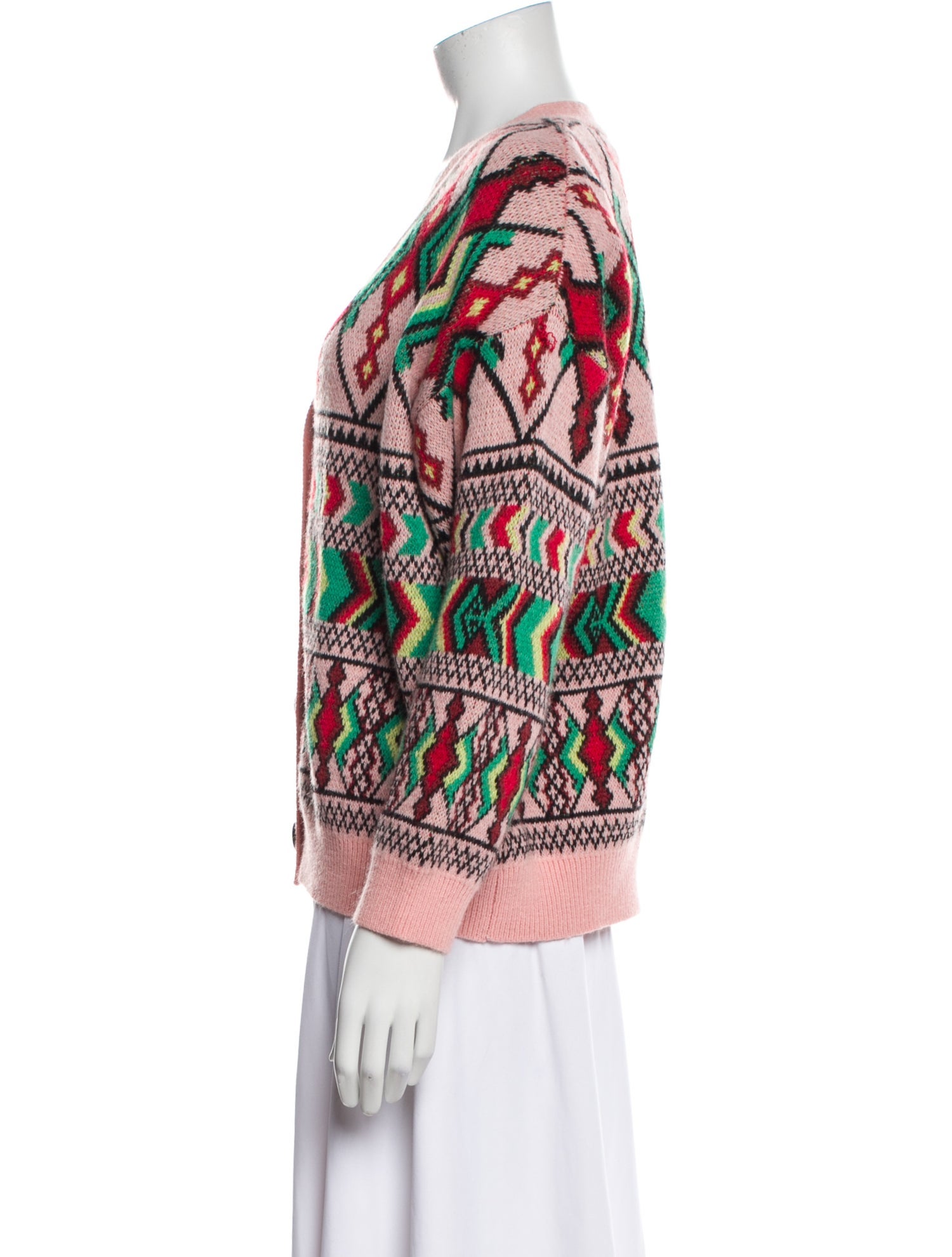 Farm Rio Printed V-Neck Sweater