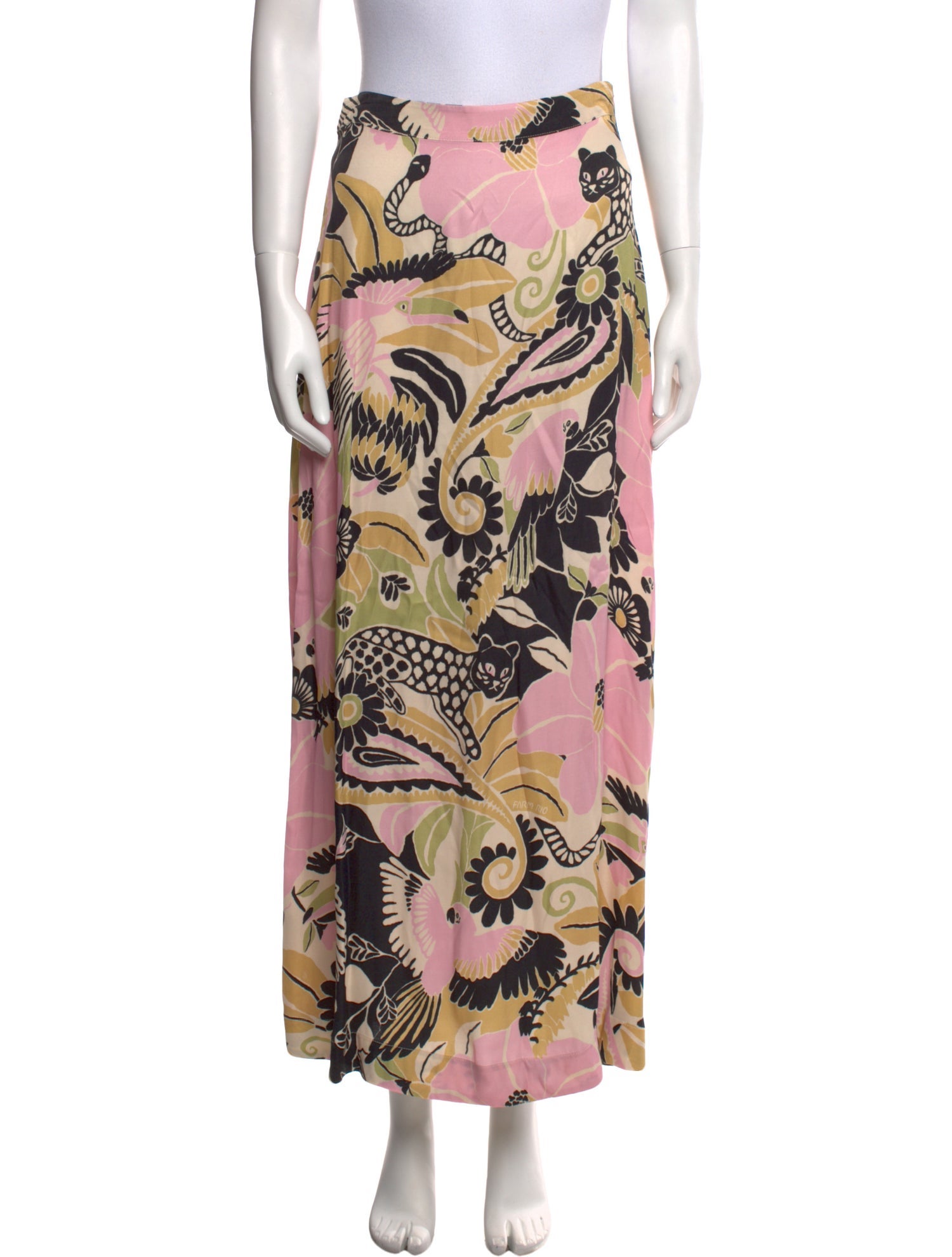 Farm Rio Floral Print Midi Length Skirt