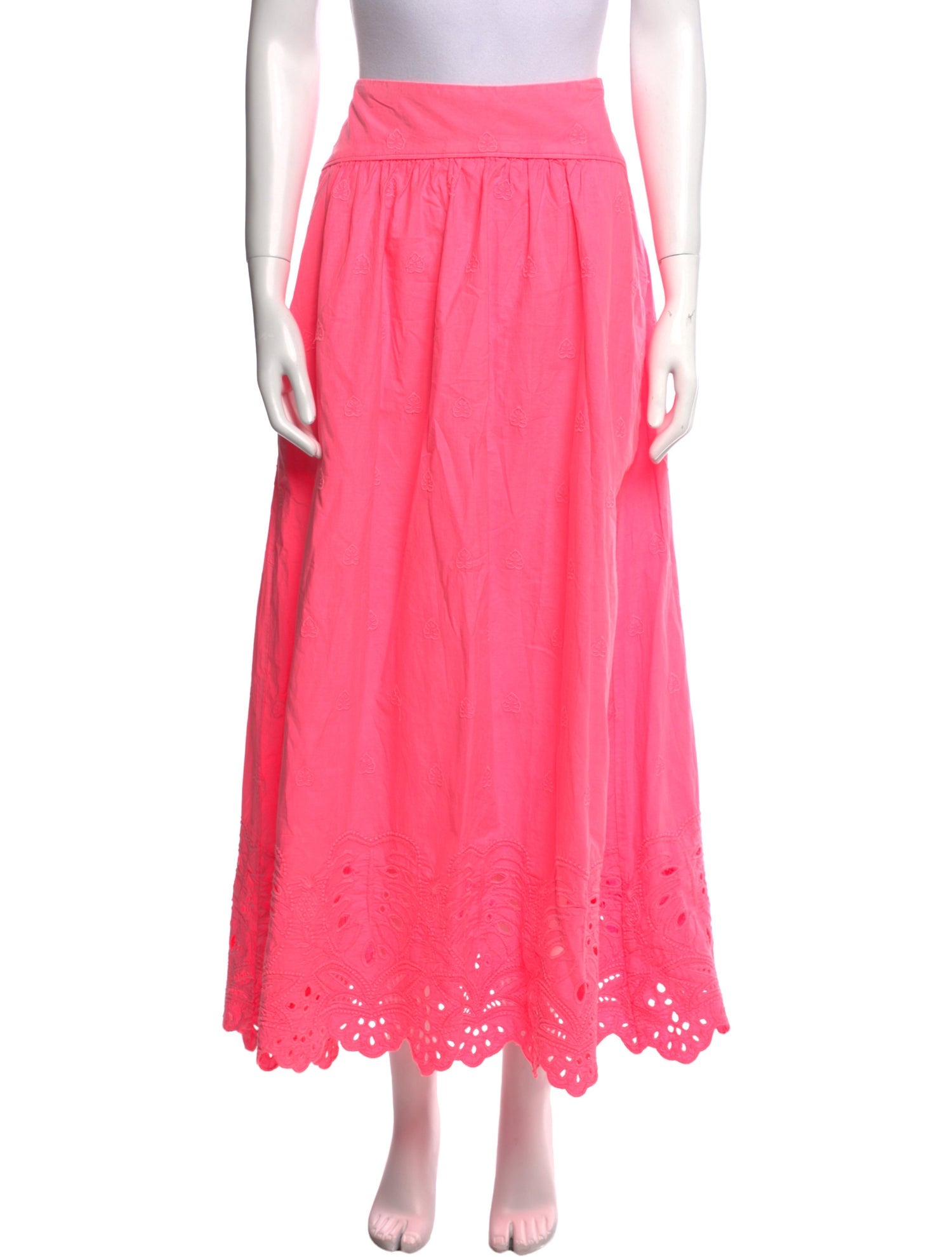 Farm Rio Embroidered Accent Midi Length Skirt