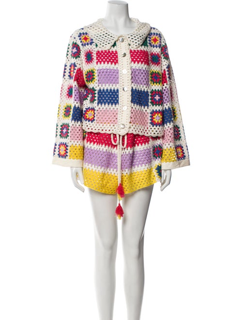 Farm Rio Printed Scalloped Accent Short Set