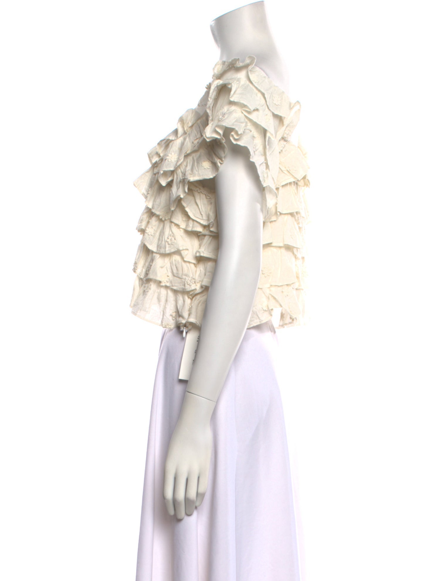 Farm Rio Square Neckline Short Sleeve Crop Top