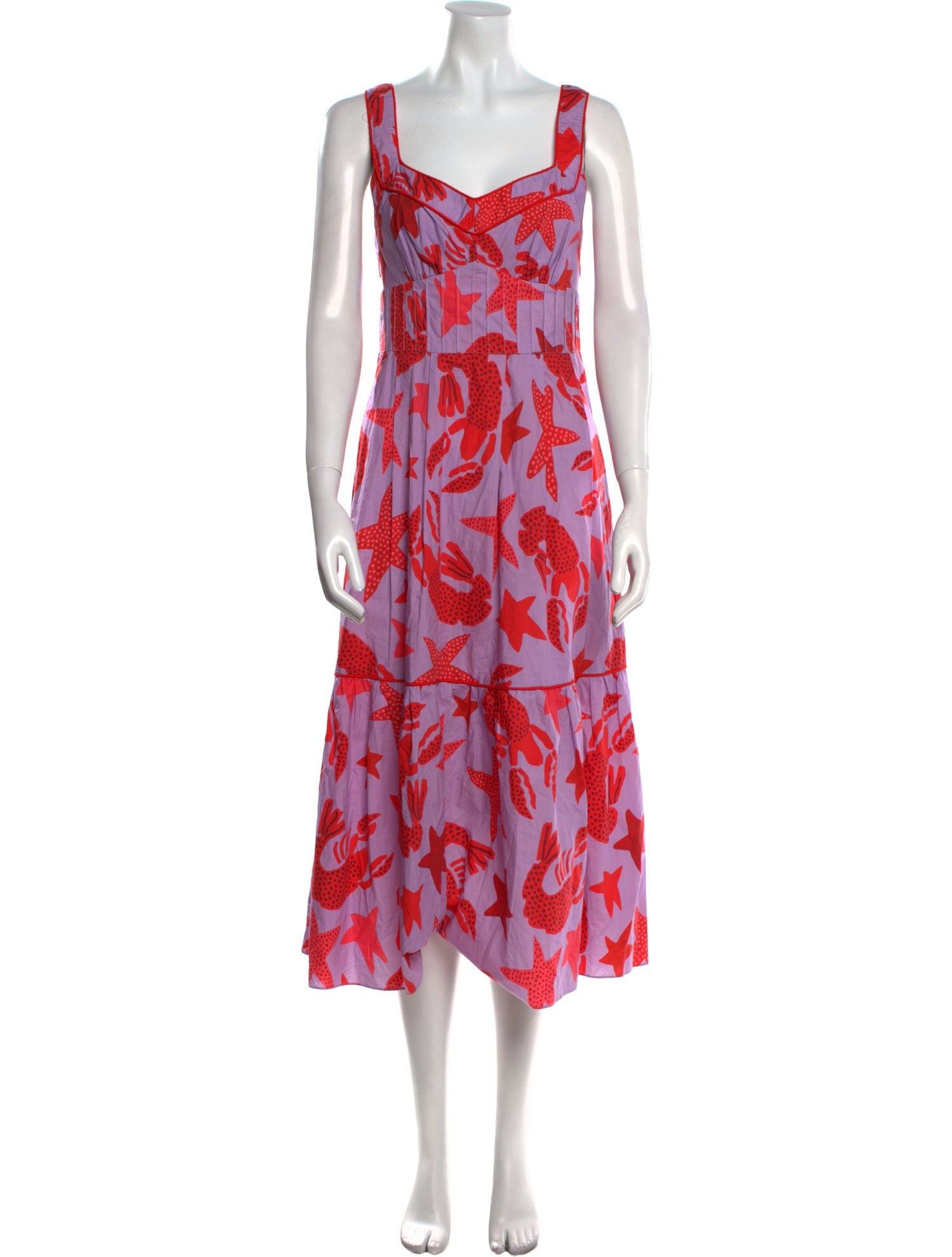 Farm Rio Floral Print Midi Length Dress
