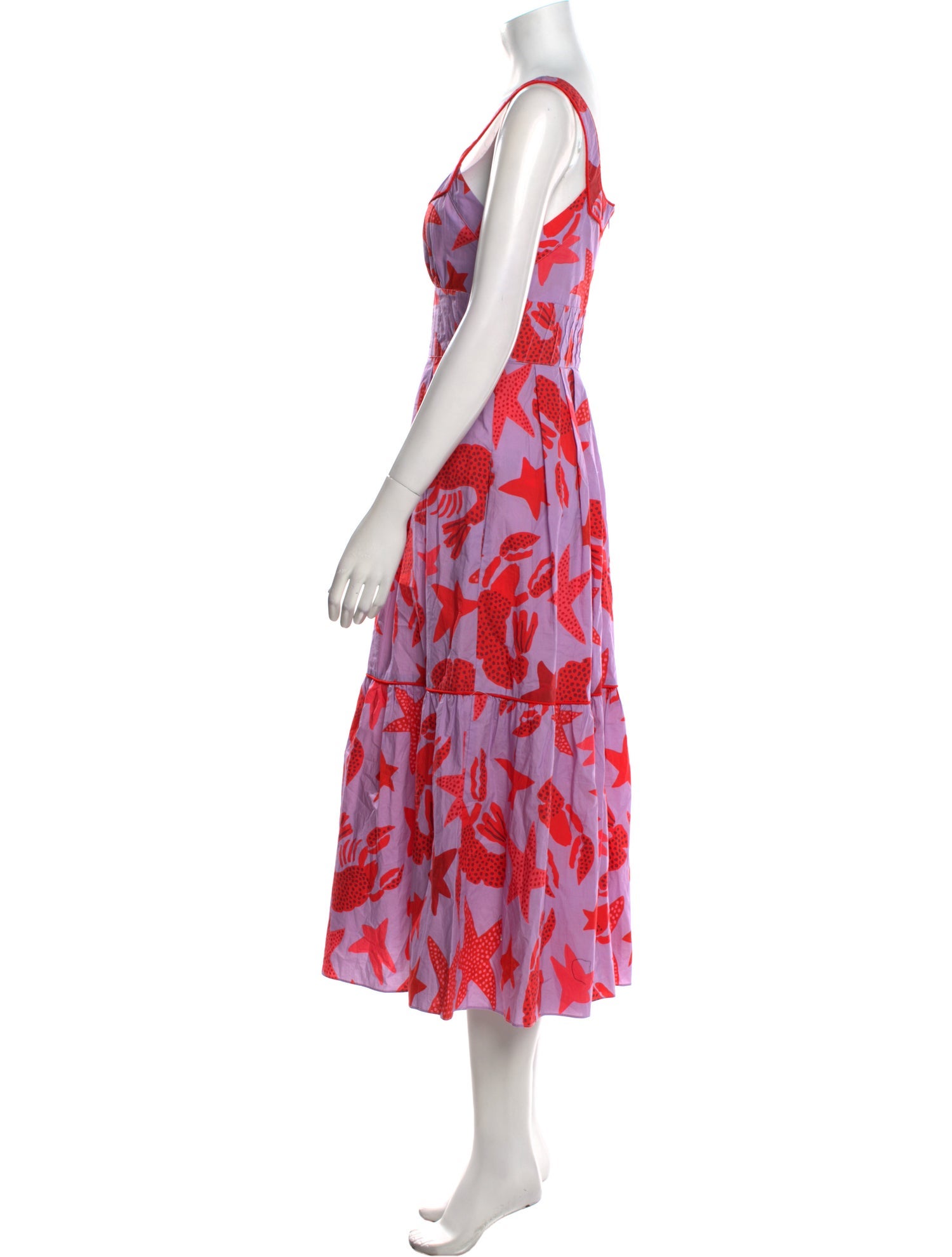 Farm Rio Floral Print Midi Length Dress