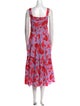 Farm Rio Floral Print Midi Length Dress