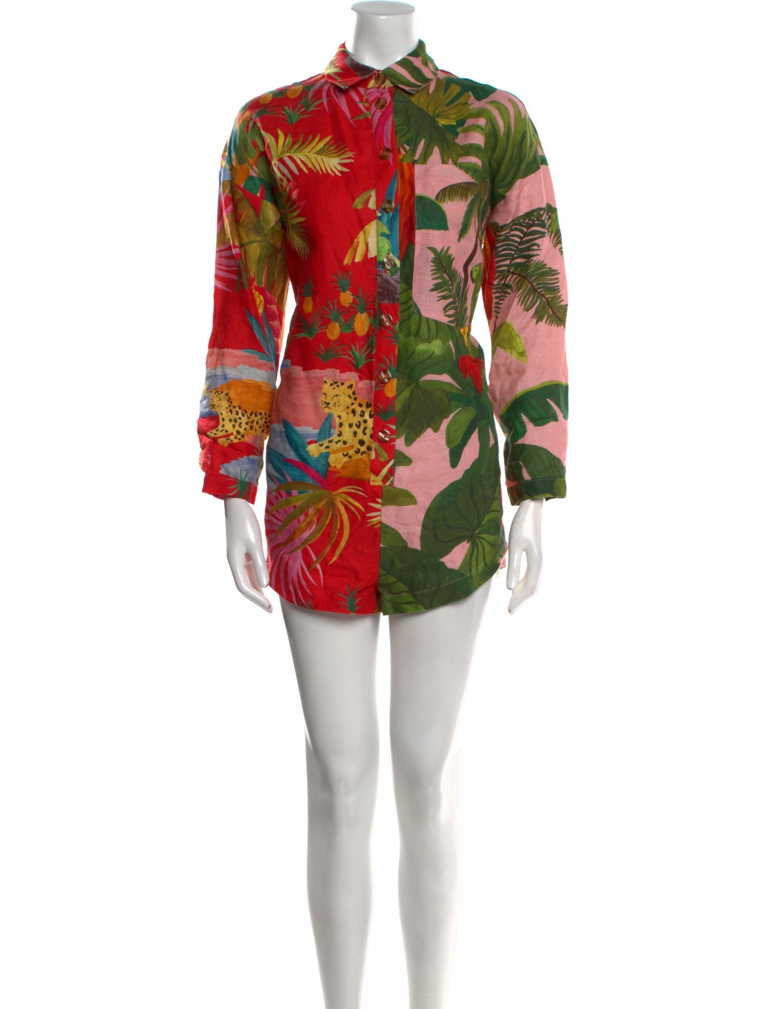 Farm Rio Linen Printed Romper w/ Tags