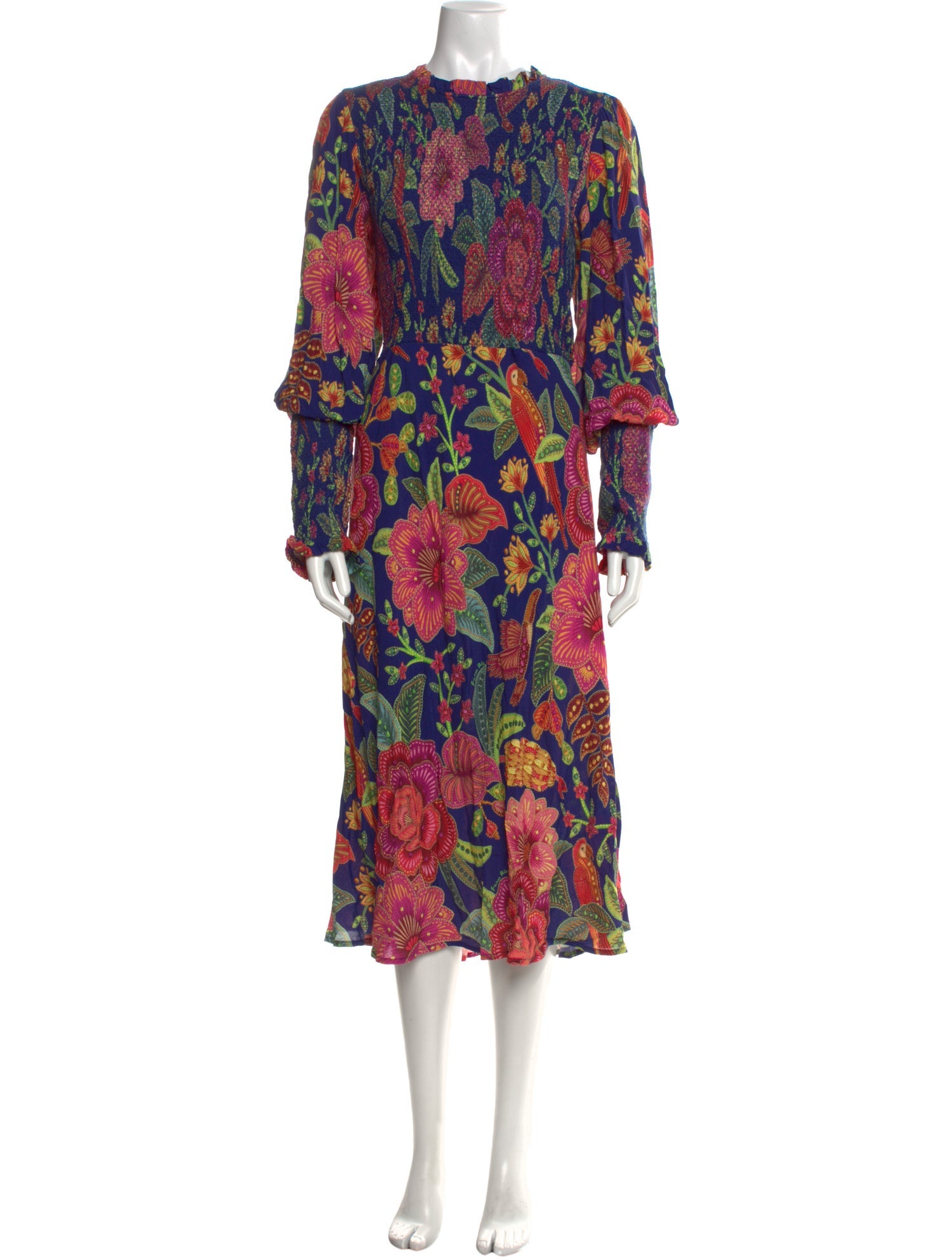 Farm Rio Floral Print Midi Length Dress