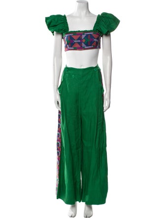 Farm Rio Linen Patterned Pant Set