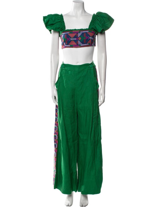 Farm Rio Linen Patterned Pant Set