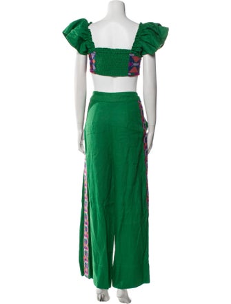 Farm Rio Linen Patterned Pant Set