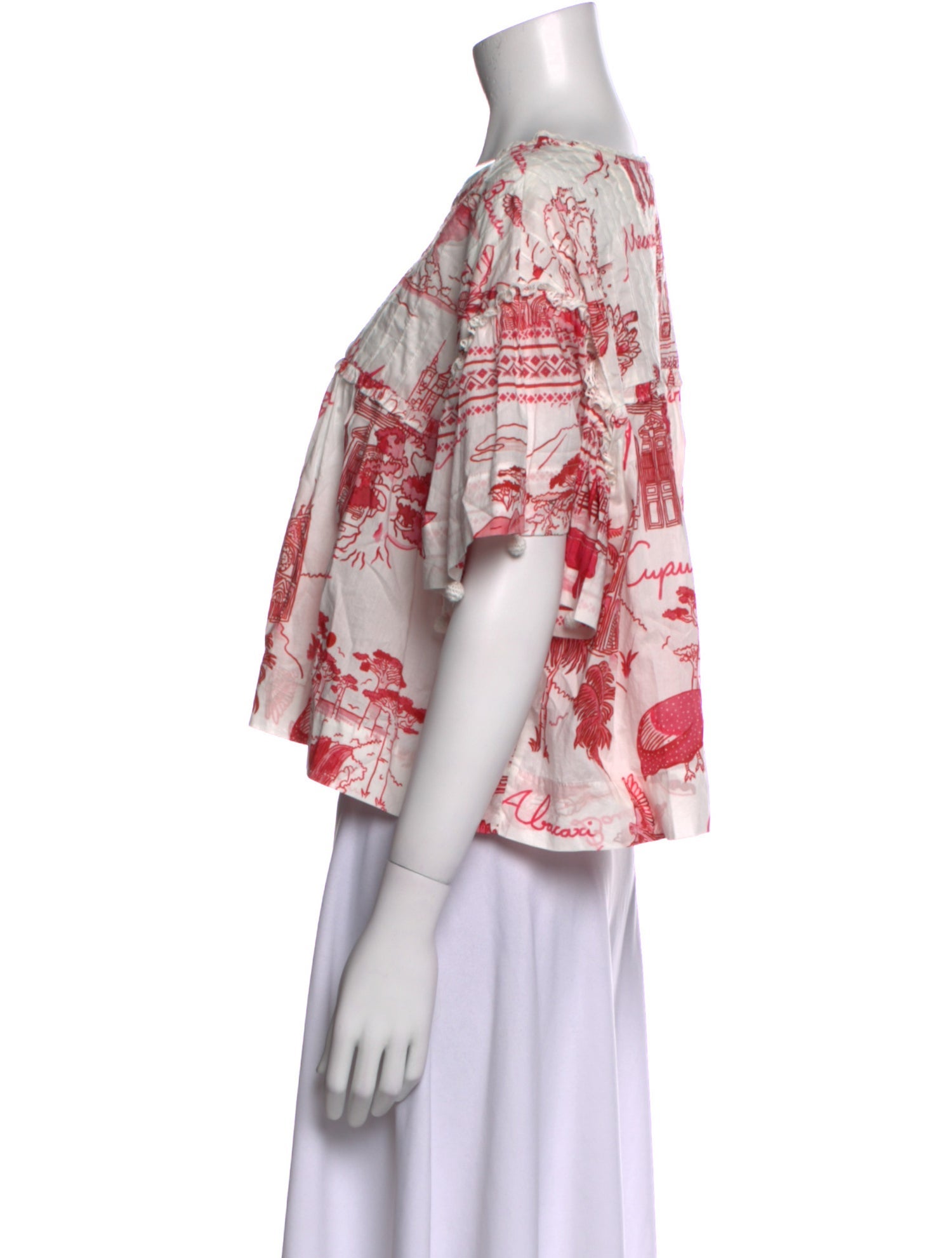 Farm Rio Floral Print Scoop Neck Crop Top