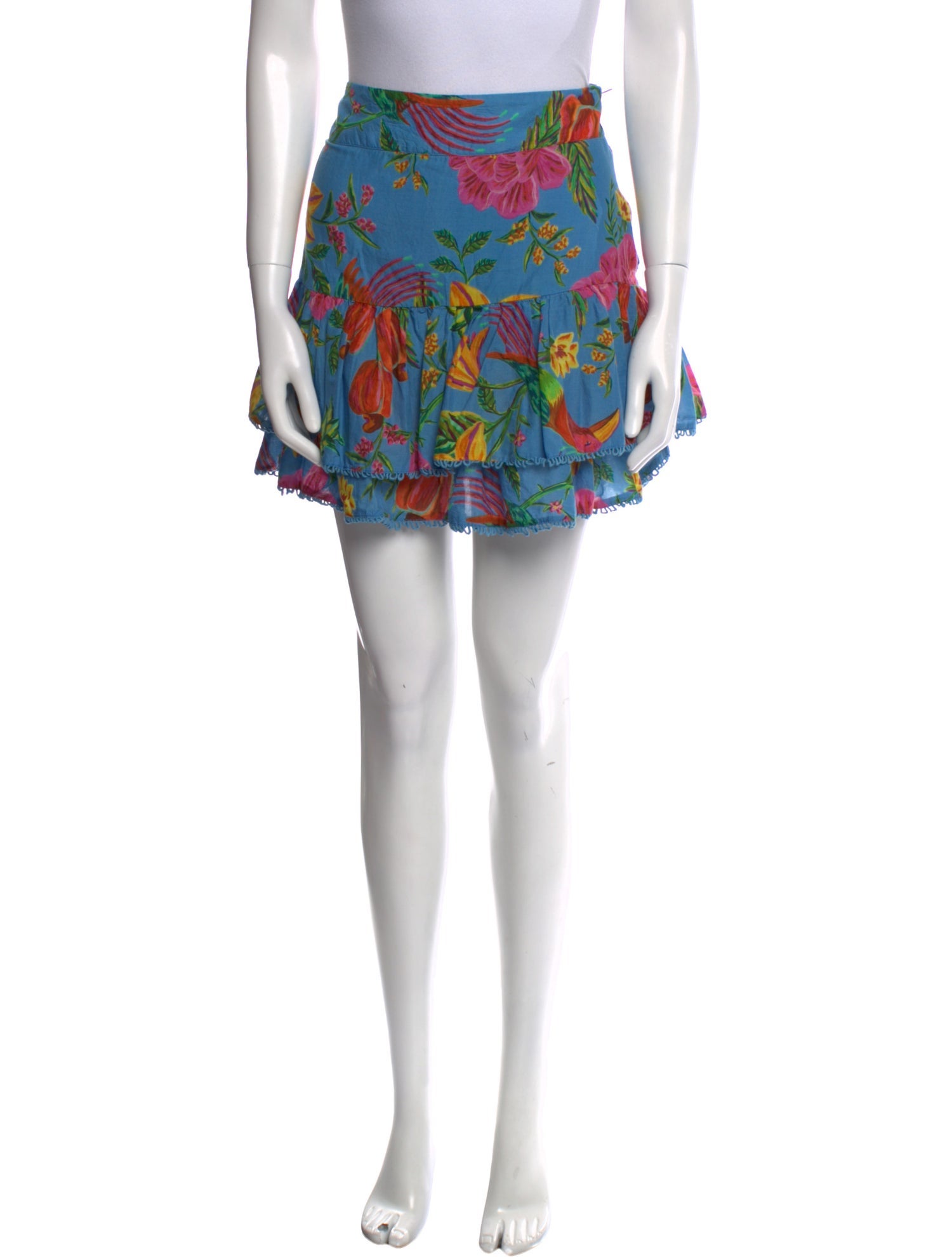 Farm Rio Floral Print Mini Skirt