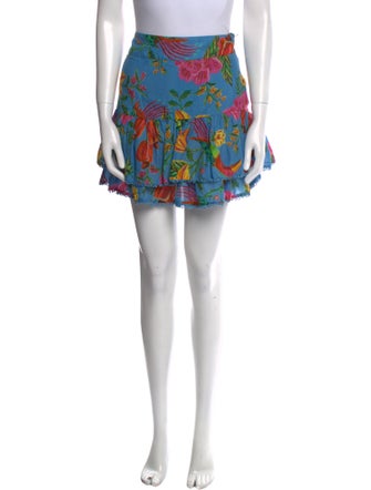 Farm Rio Floral Print Mini Skirt