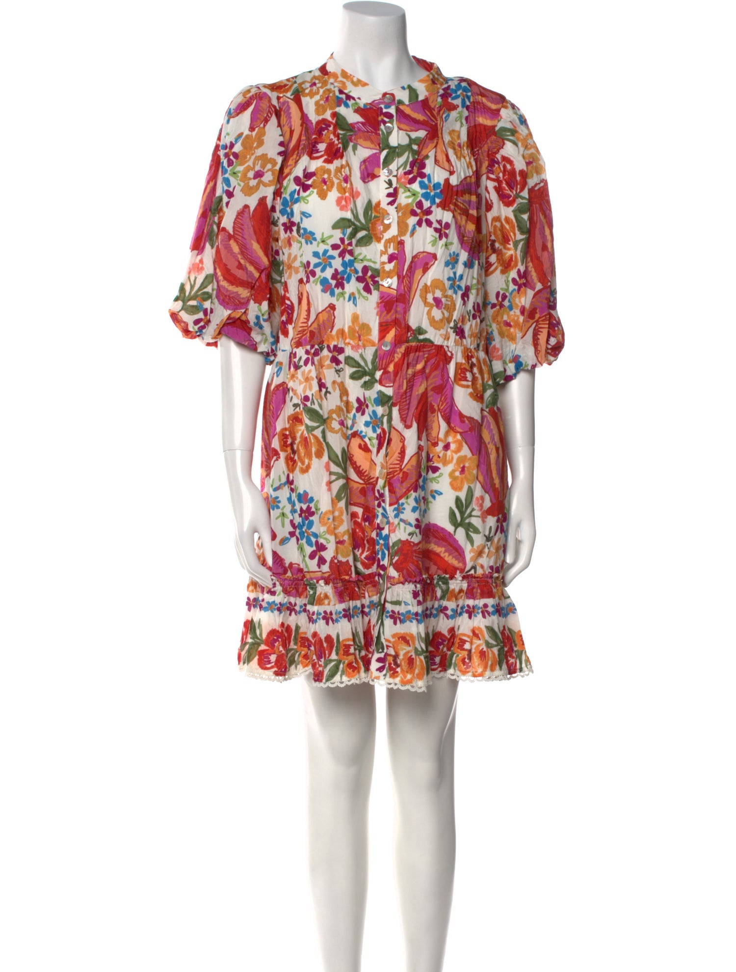 Farm Rio Floral Print Mini Dress