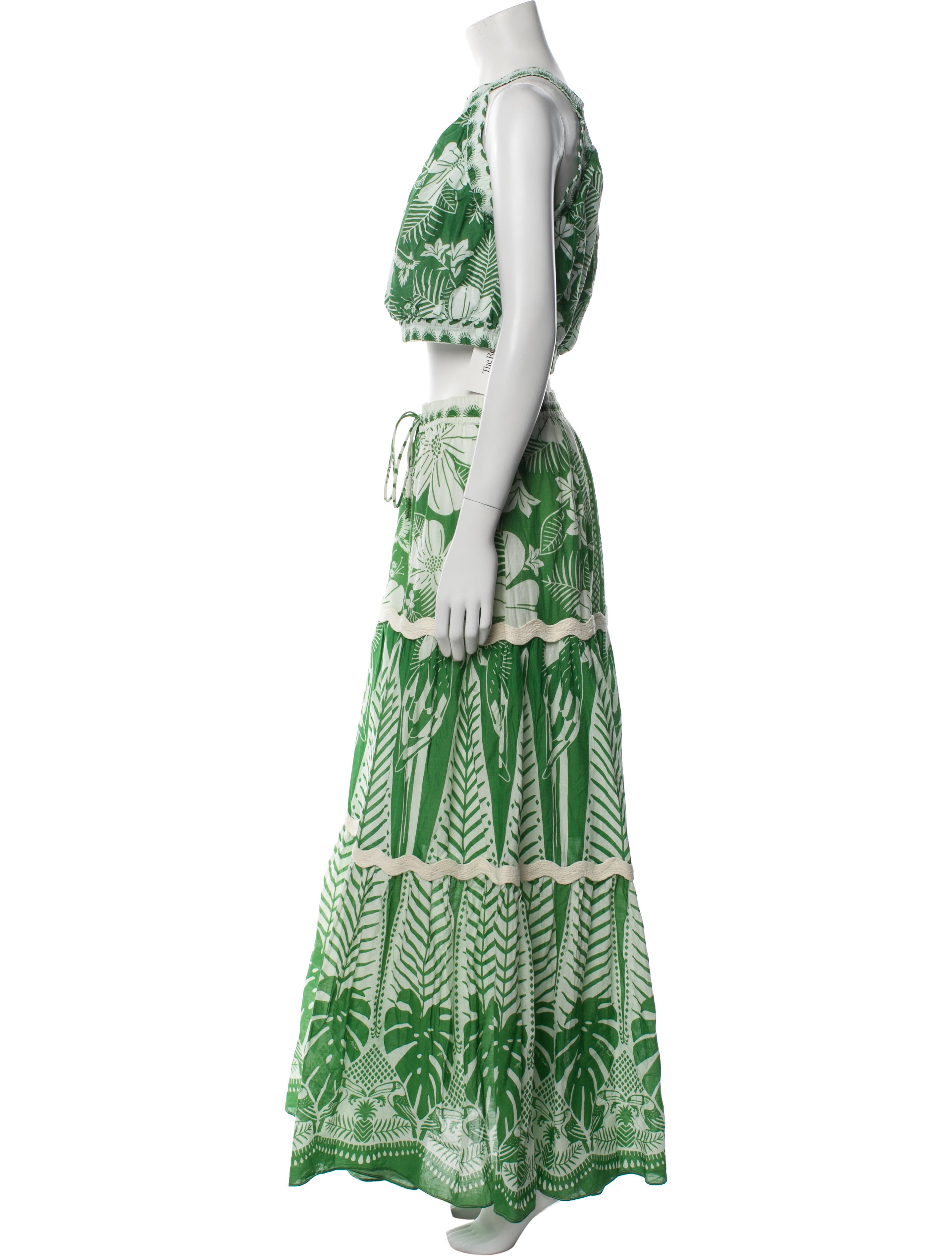 Farm Rio Floral Print Tassel Accents Skirt Set