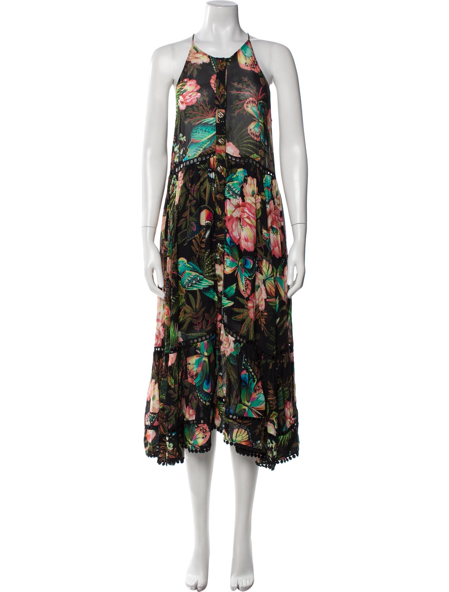 Farm Rio Floral Print Long Dress