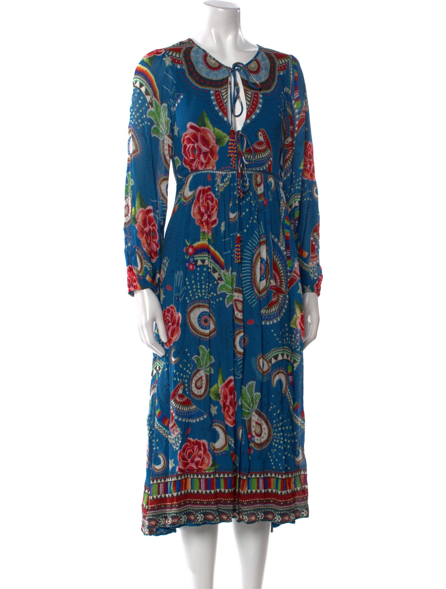 Farm Rio Paisley Print Long Dress