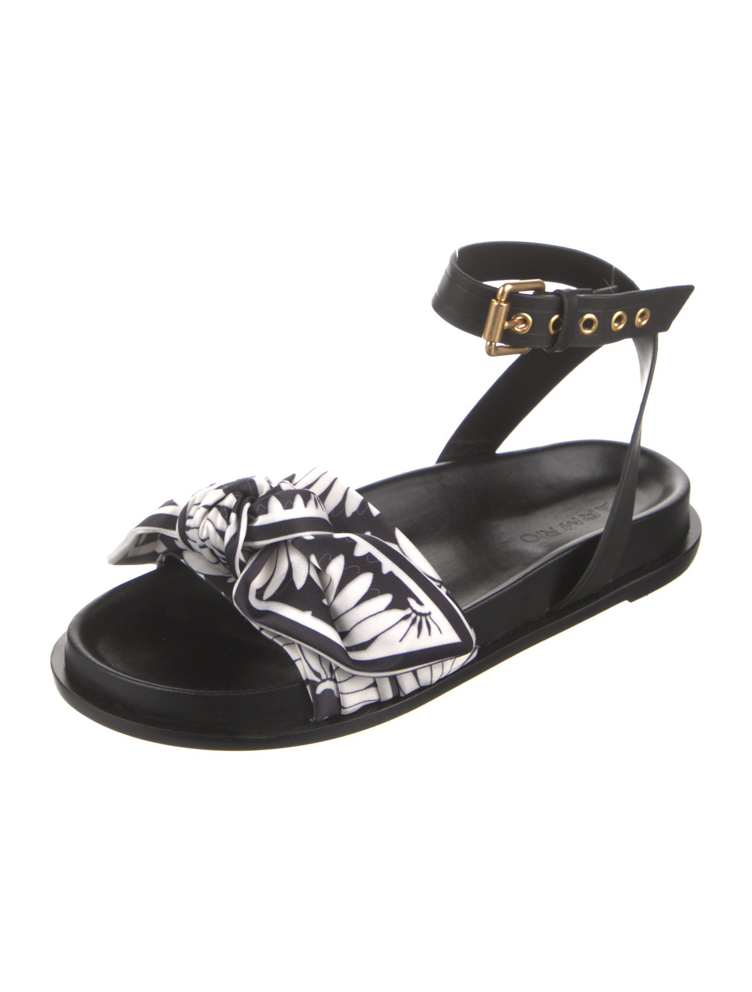 Farm Rio Leather Floral Print Sandals