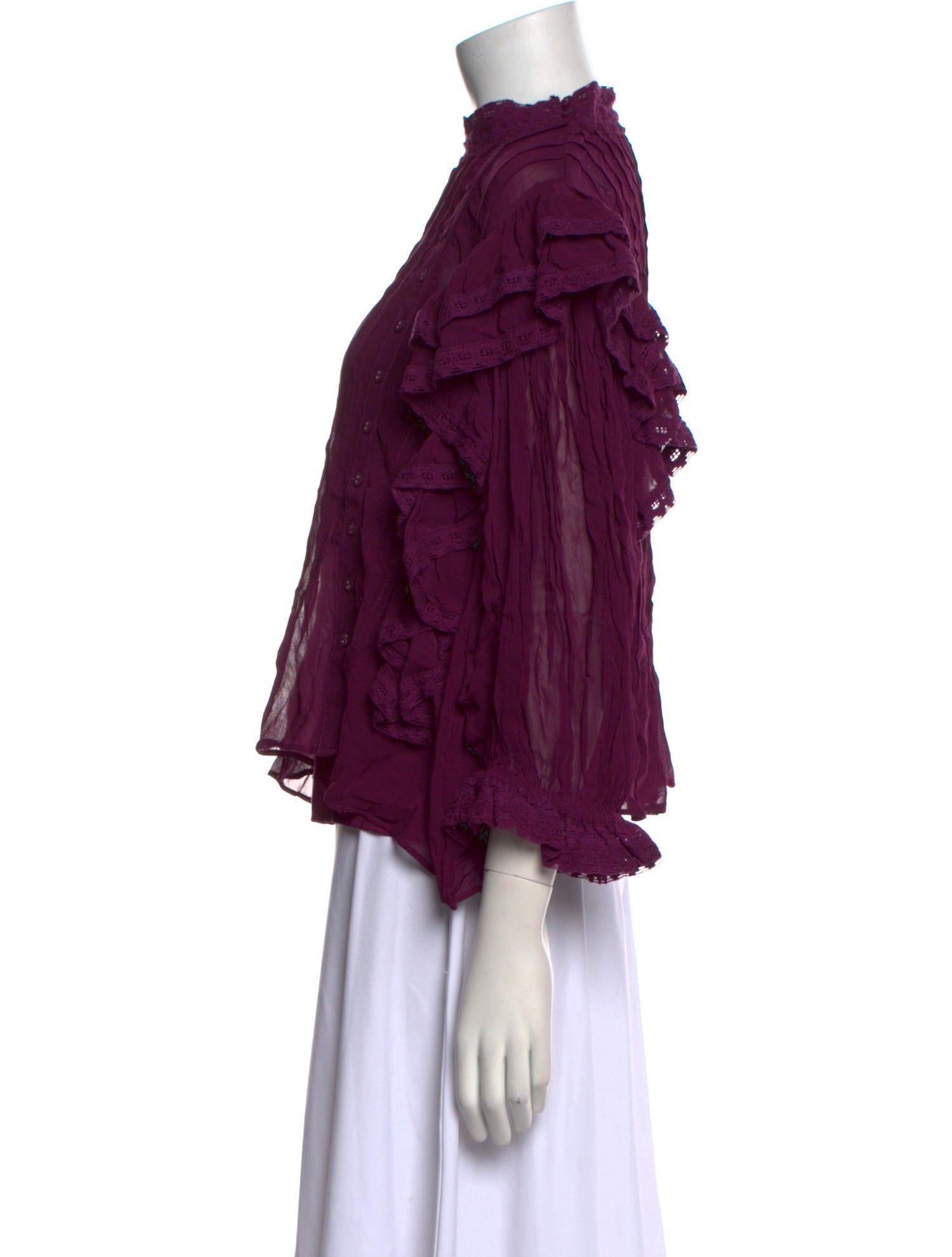 Farm Rio Mock Neck Three-Quarter Sleeve Blouse w/ Tags