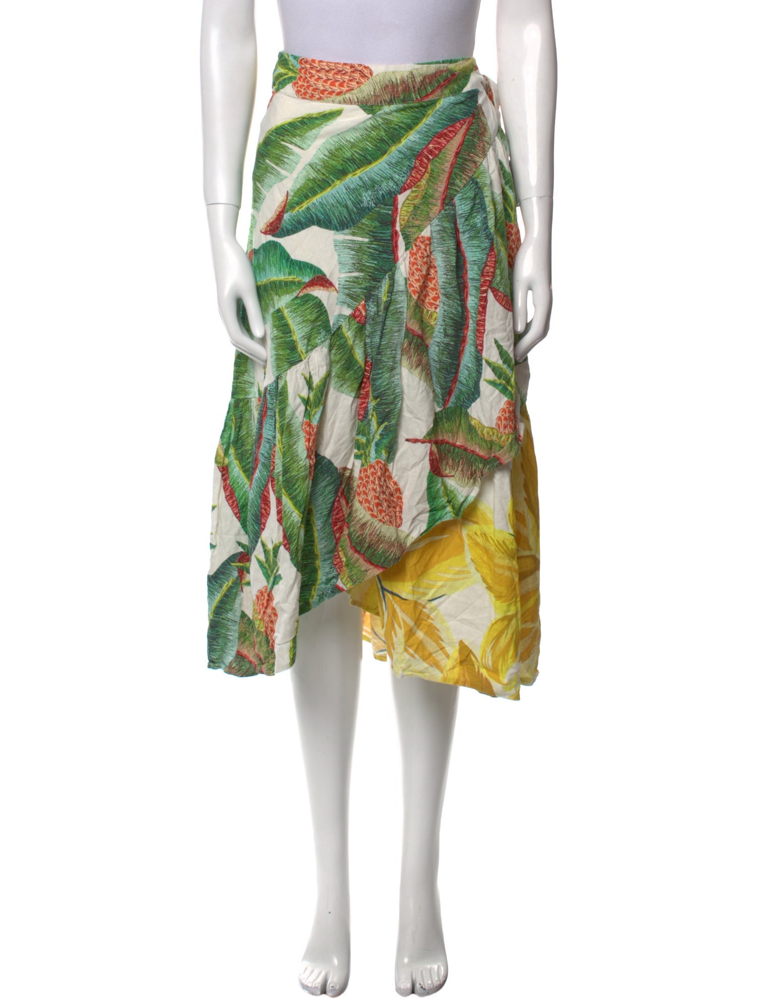 Farm Rio Linen Midi Length Skirt