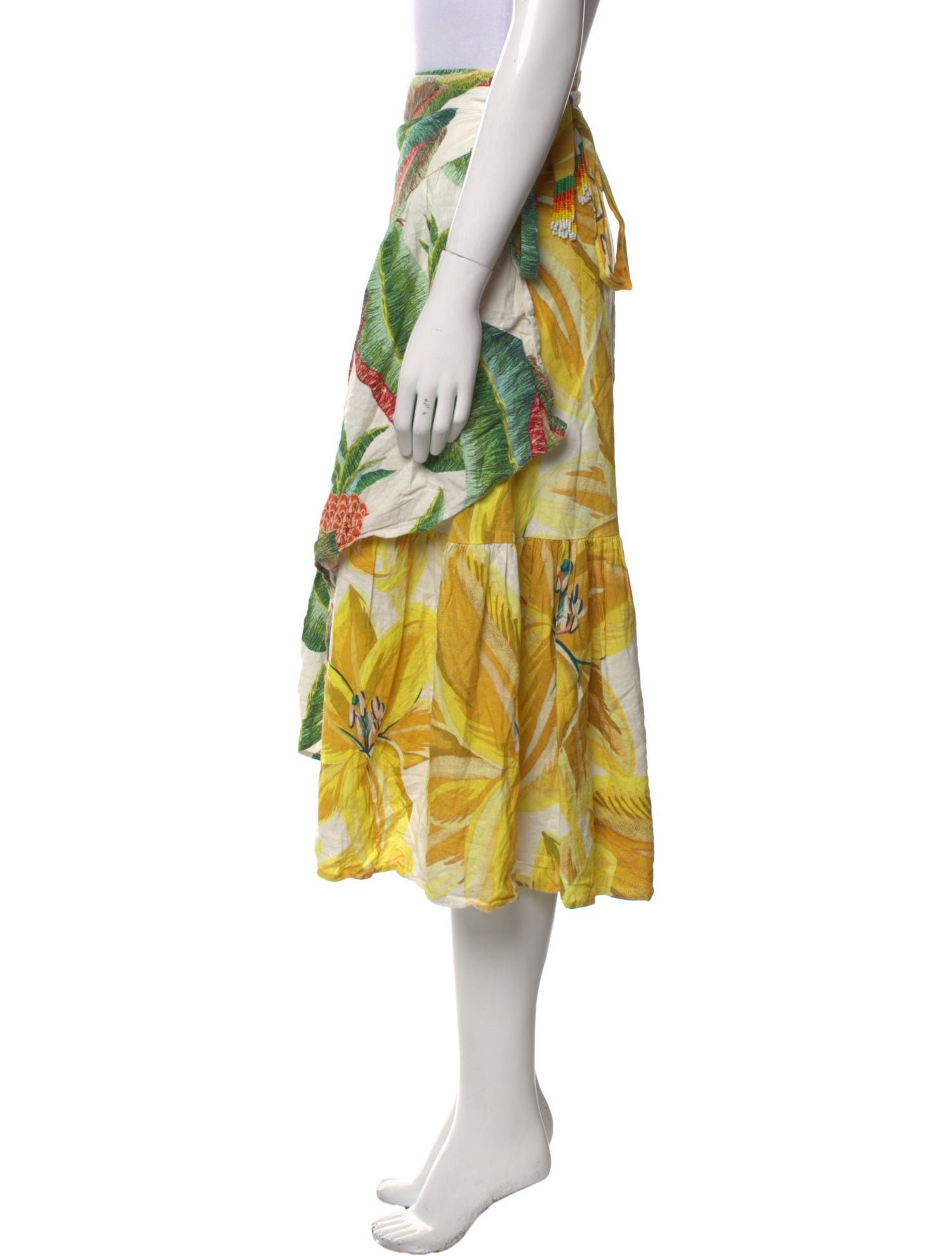 Farm Rio Linen Midi Length Skirt