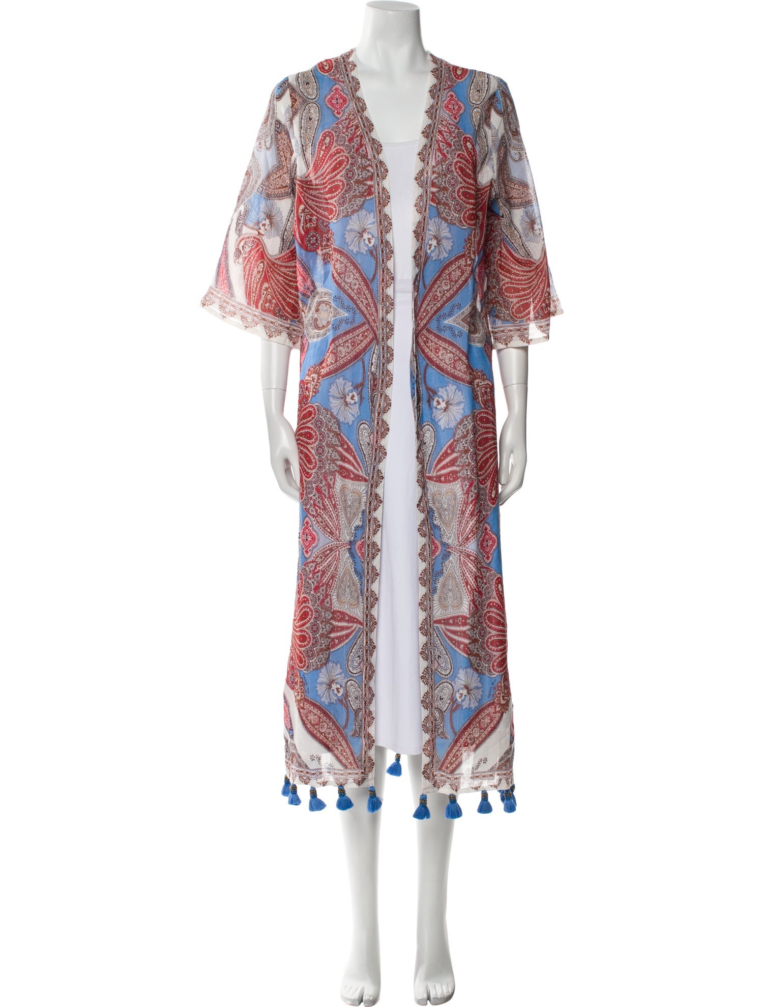 Farm Rio Printed Tassel Accents Cover-Up w/ Tags