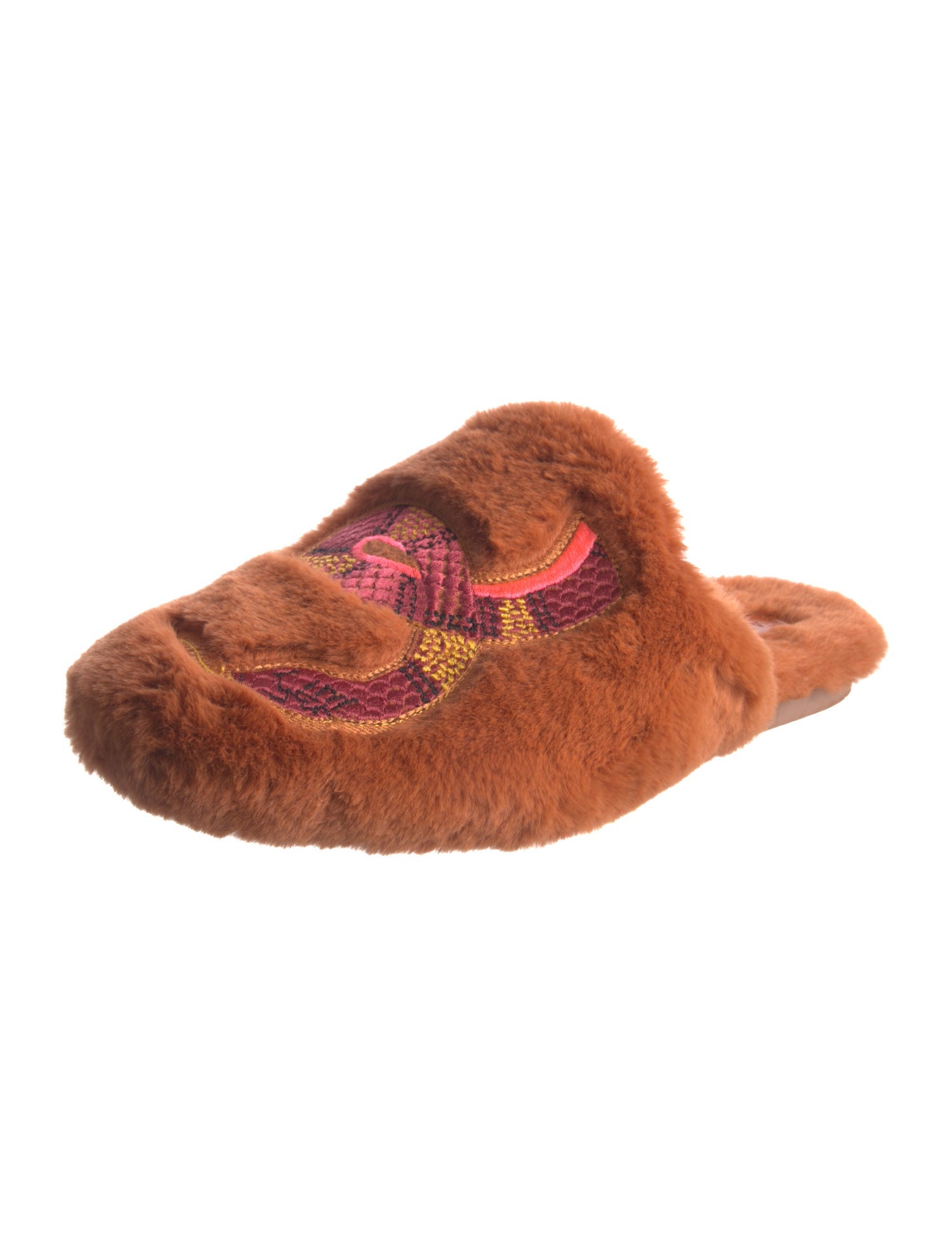 Farm Rio Fur Embroidered Accent Mules