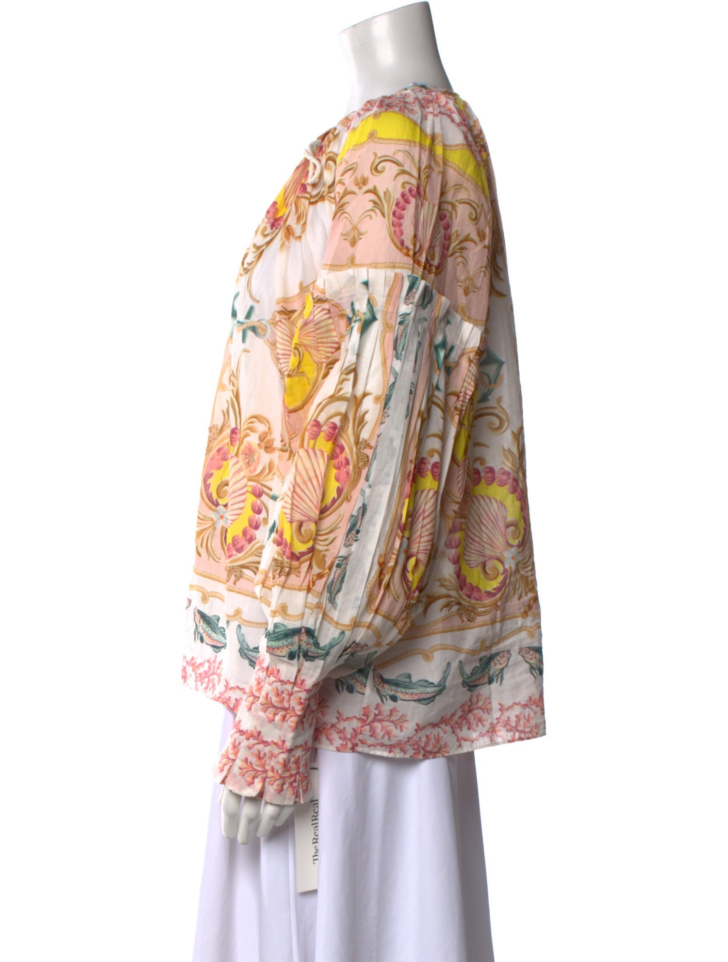 Farm Rio Floral Print Crew Neck Blouse