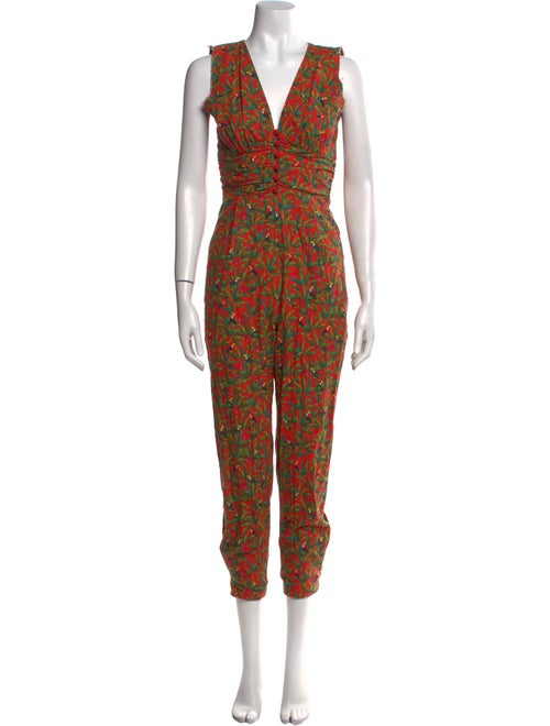 Farm Rio Printed V-Neck Jumpsuit