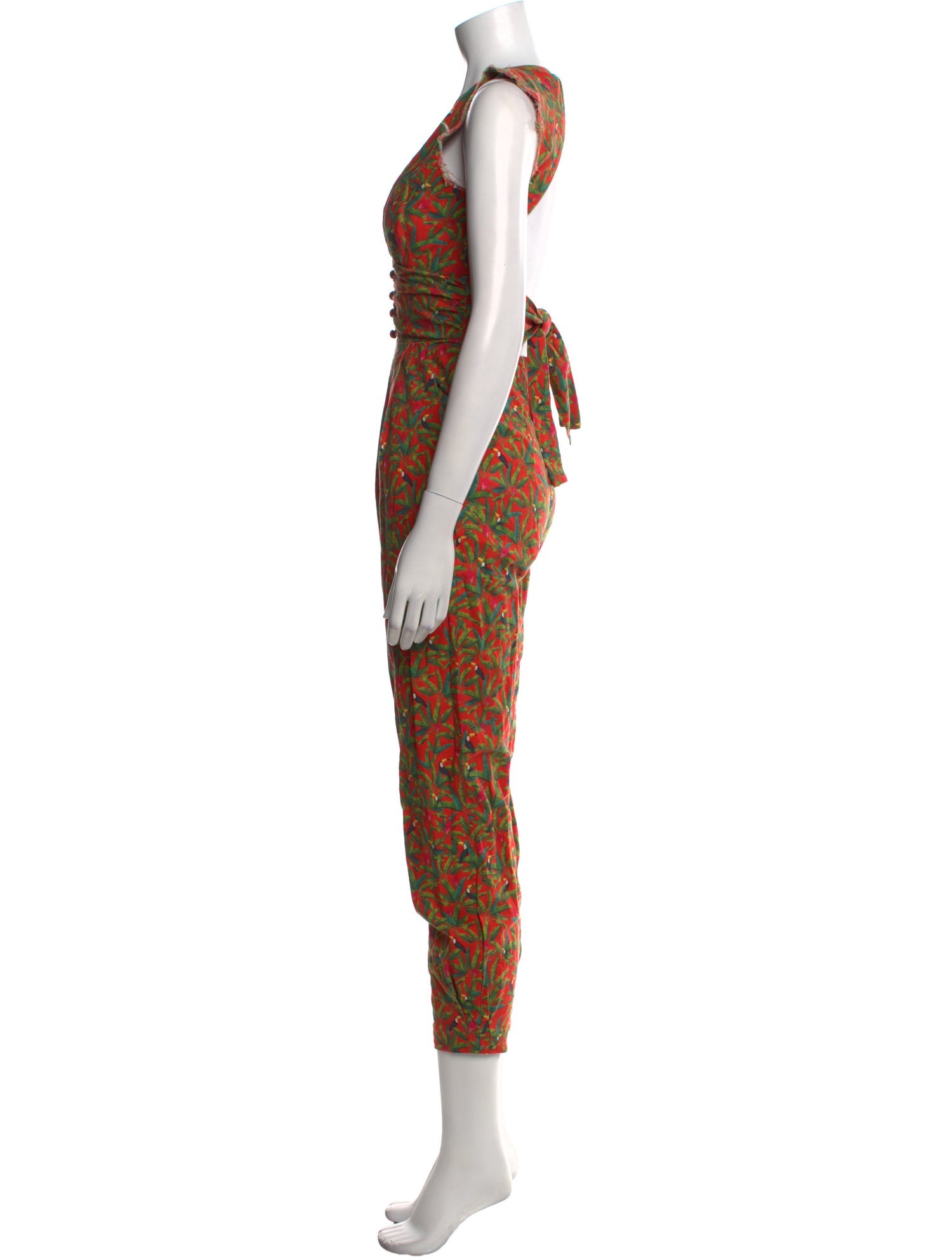 Farm Rio Printed V-Neck Jumpsuit