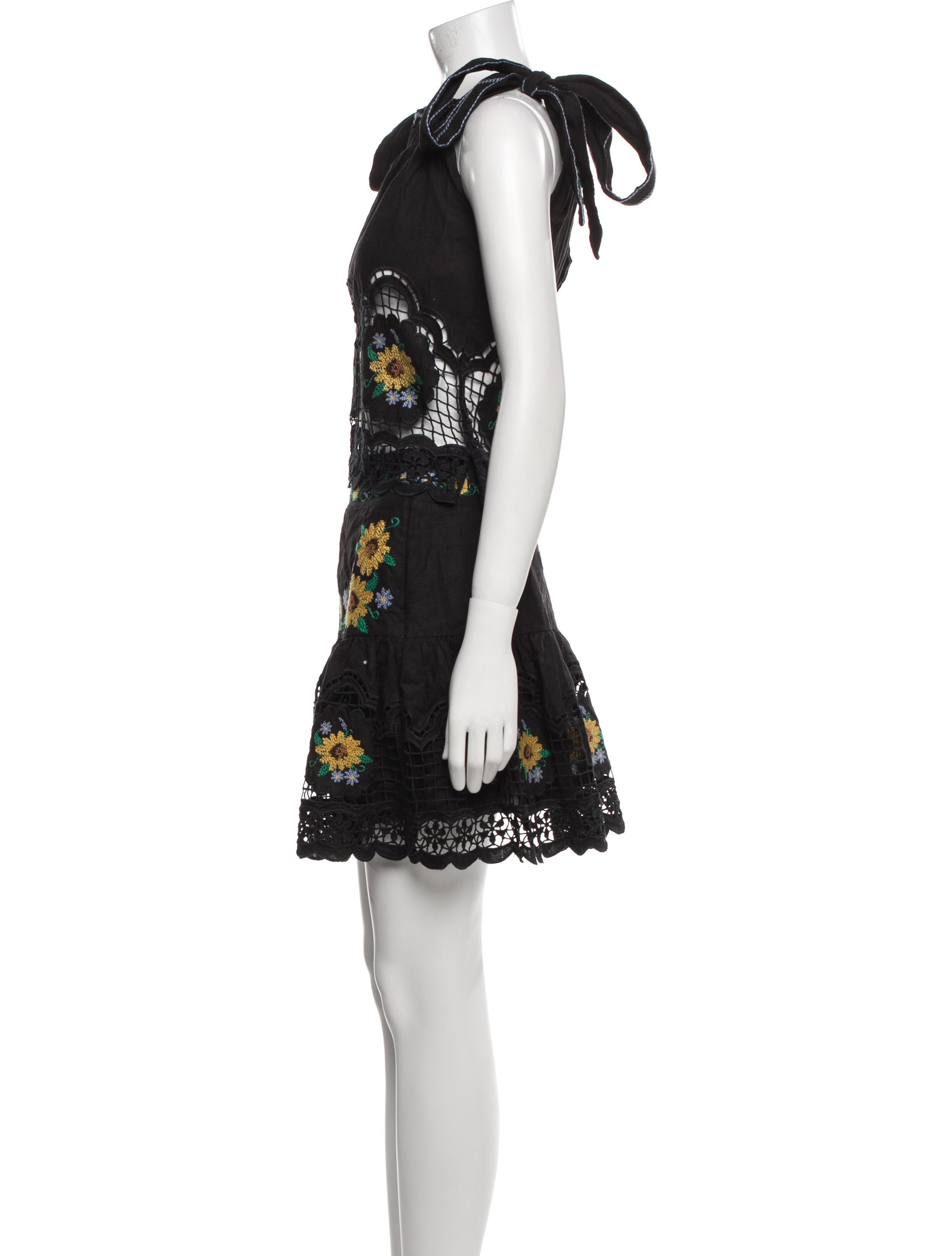 Farm Rio Linen Lace Pattern Skirt Set