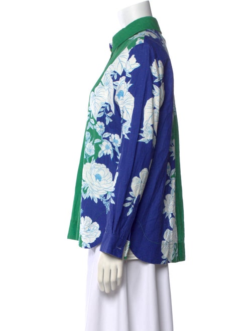 Farm Rio Linen Floral Print Button-Up Top