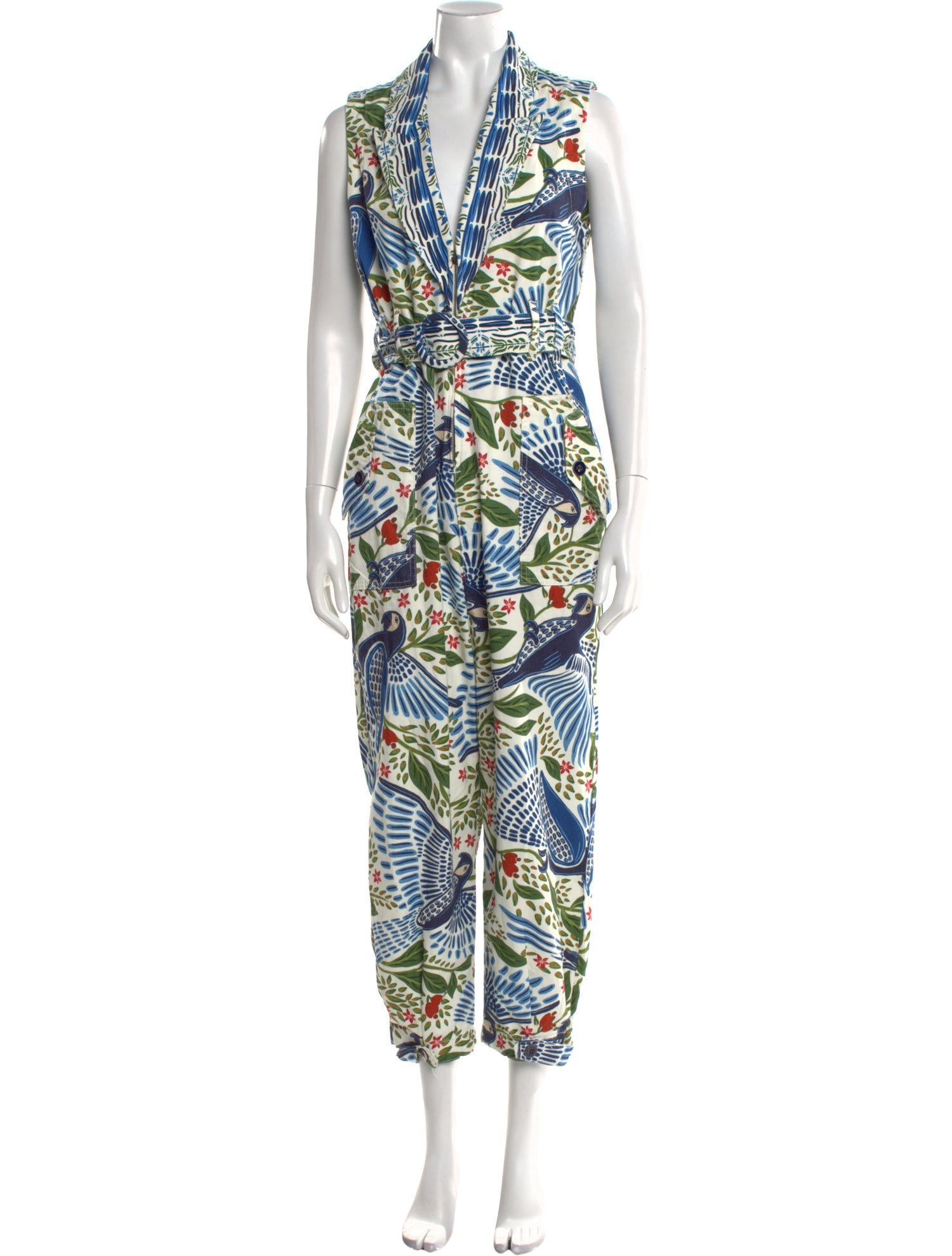 Farm Rio Printed V-Neck Jumpsuit