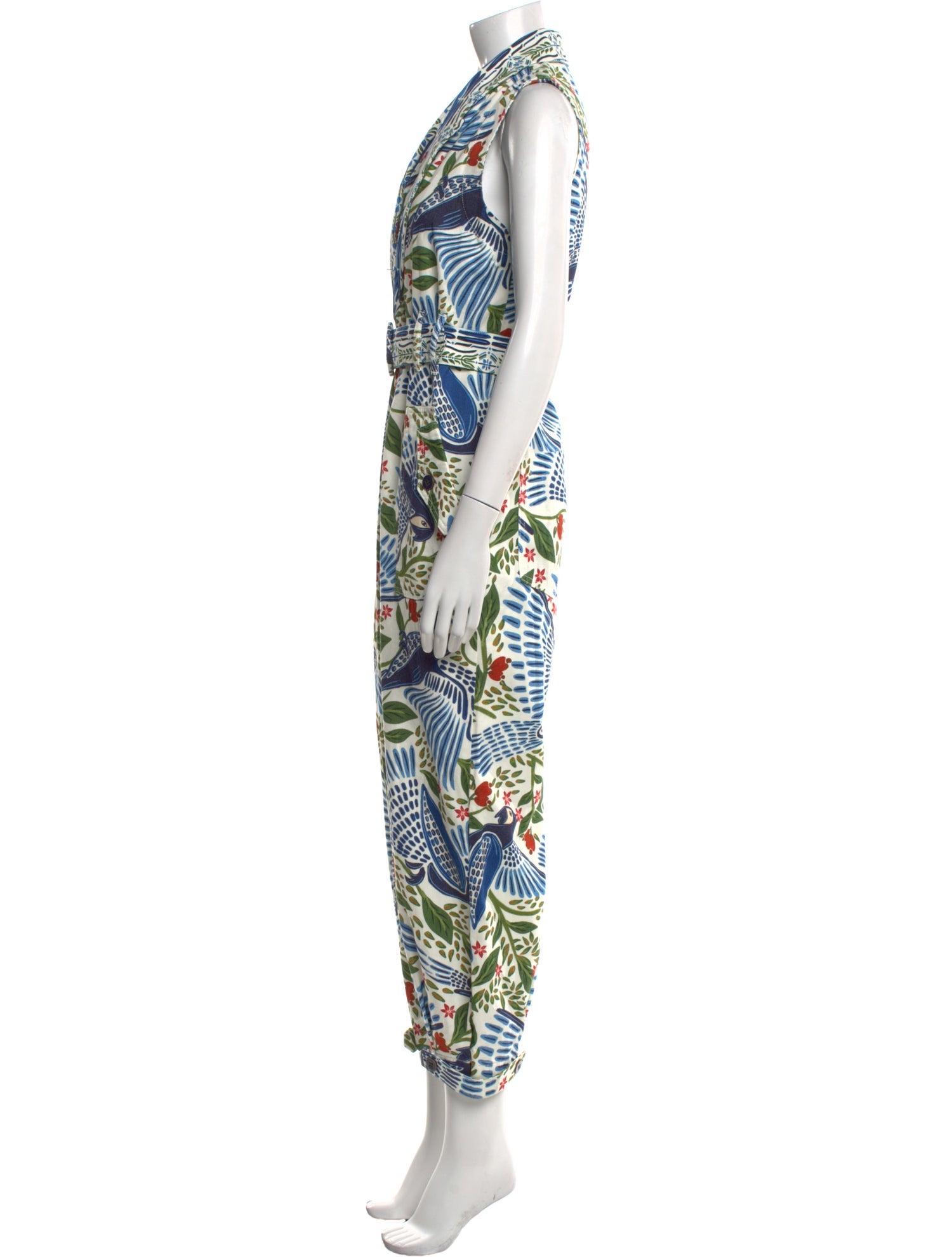 Farm Rio Printed V-Neck Jumpsuit
