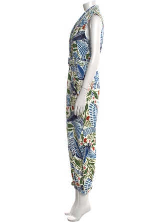 Farm Rio Printed V-Neck Jumpsuit