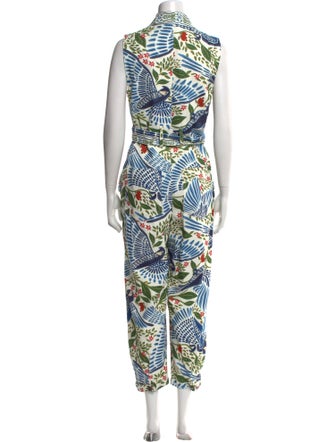 Farm Rio Printed V-Neck Jumpsuit
