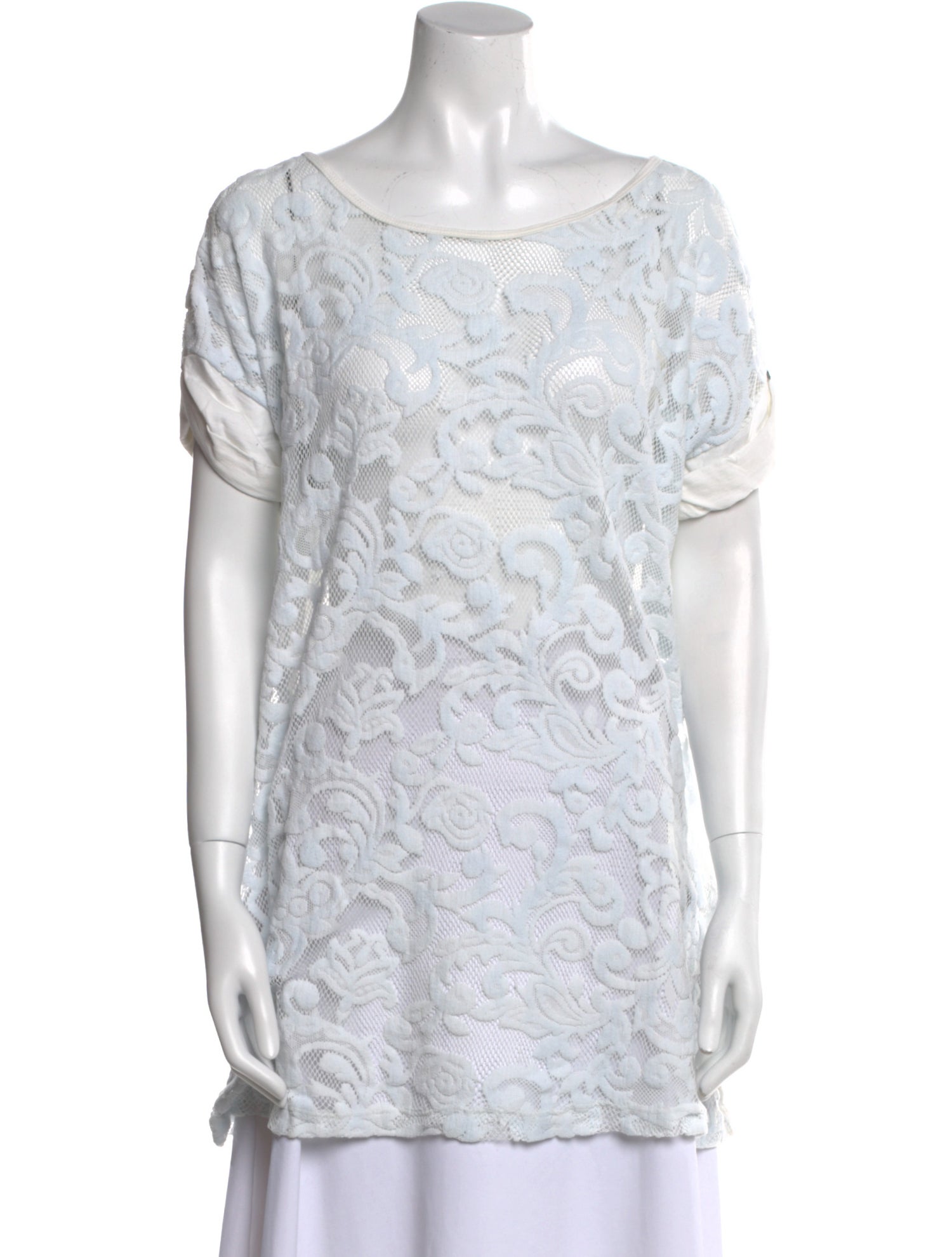 Farm Rio Bateau Neckline Short Sleeve Tunic