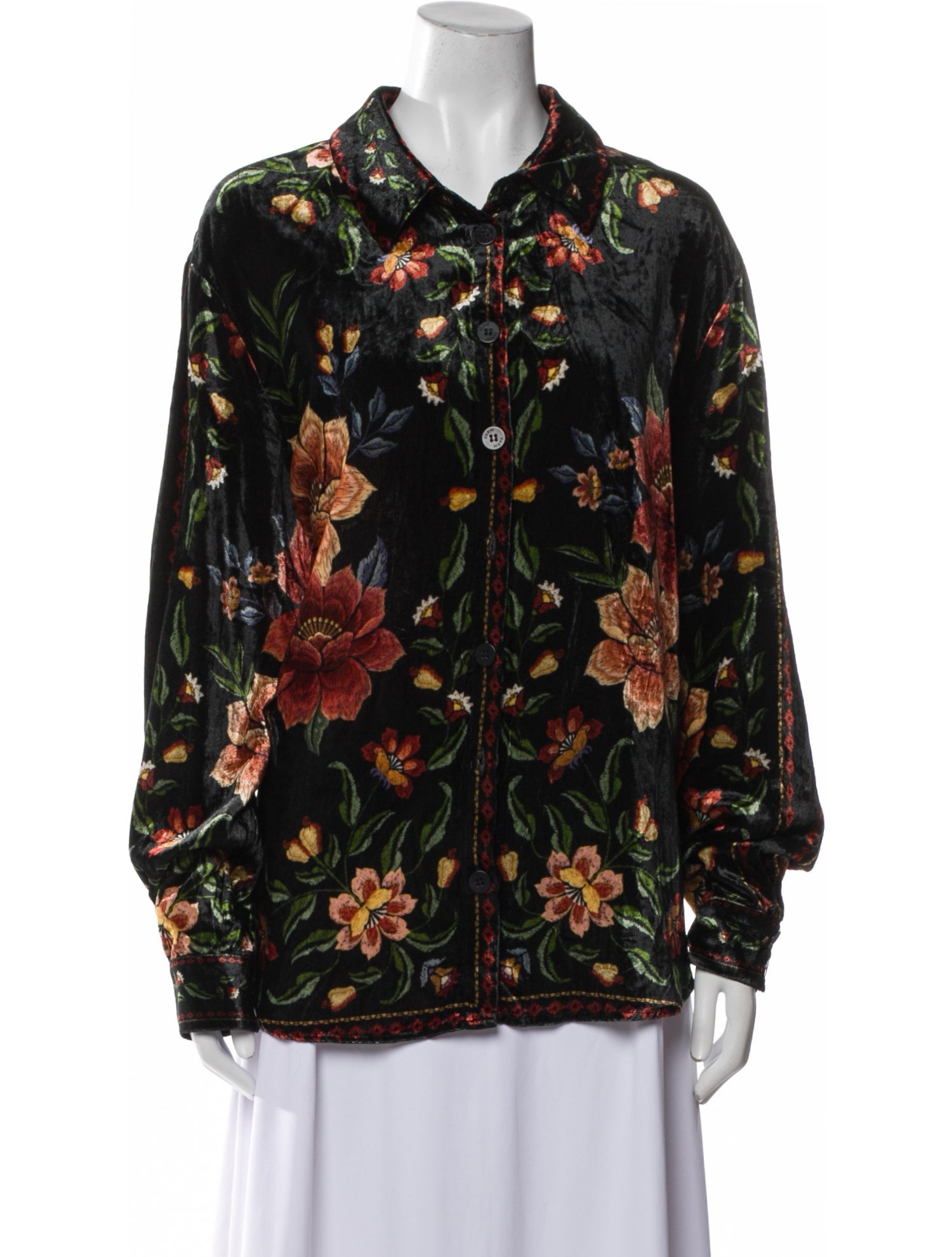Farm Rio Floral Print Long Sleeve Blouse w/ Tags