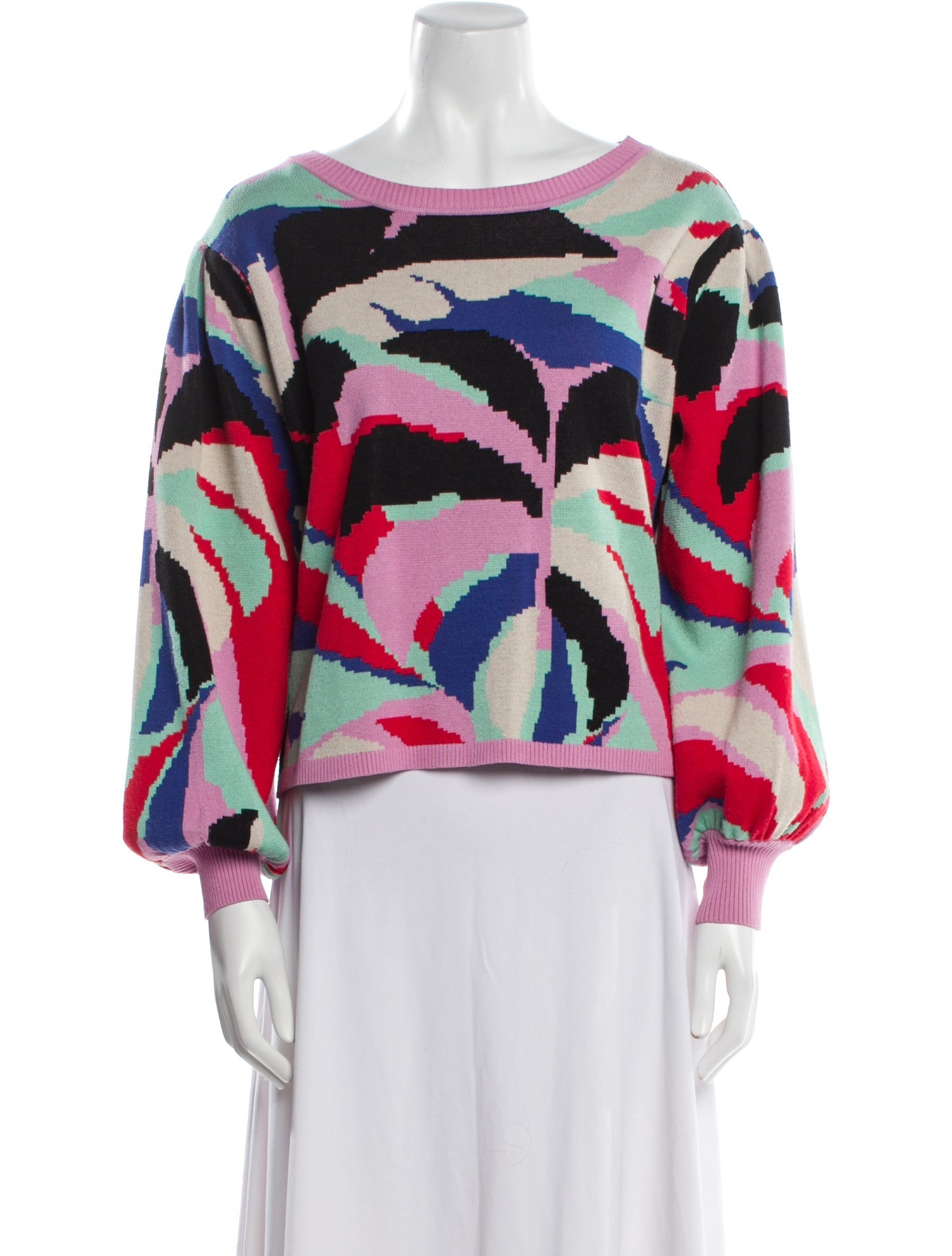 Farm Rio Printed Crew Neck Sweater