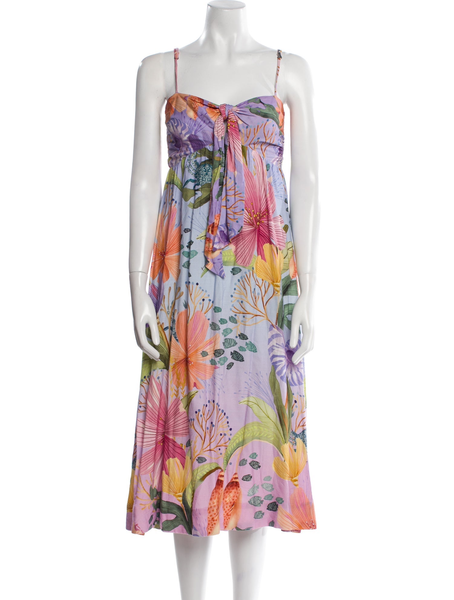 Farm Rio Floral Print Midi Length Dress