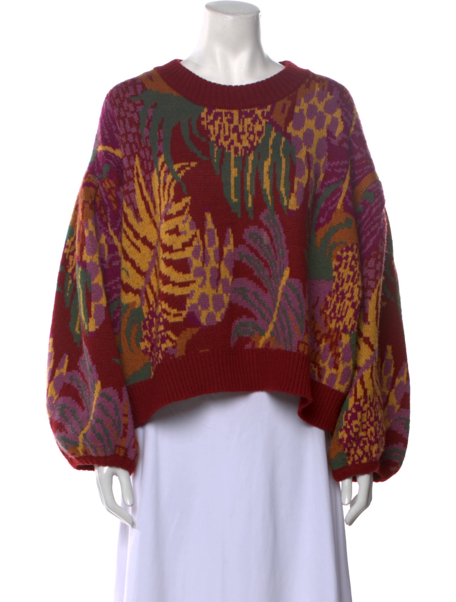 Farm Rio Printed Crew Neck Sweater