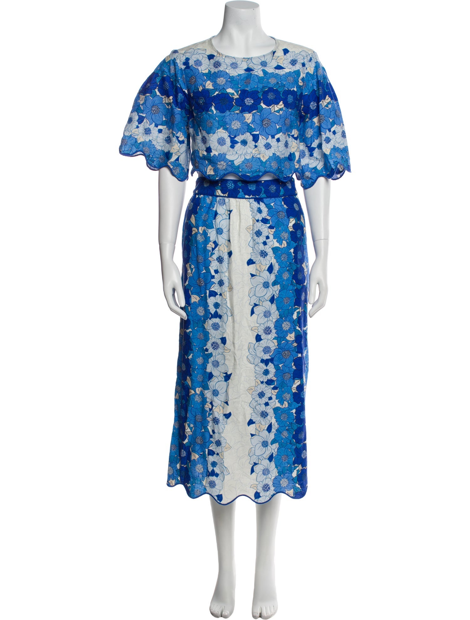 Farm Rio Linen Floral Print Skirt Set