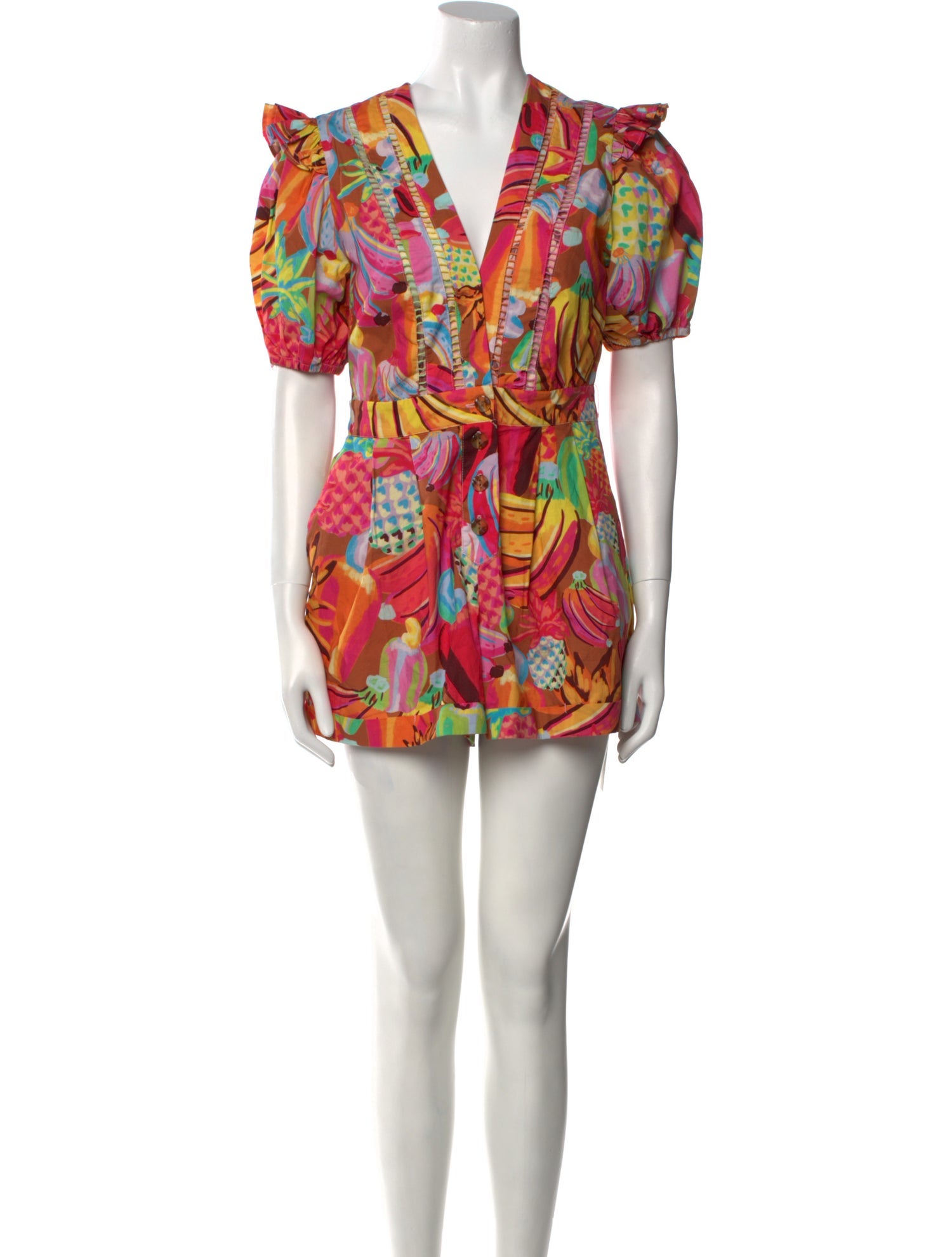 Farm Rio Printed V-Neck Romper