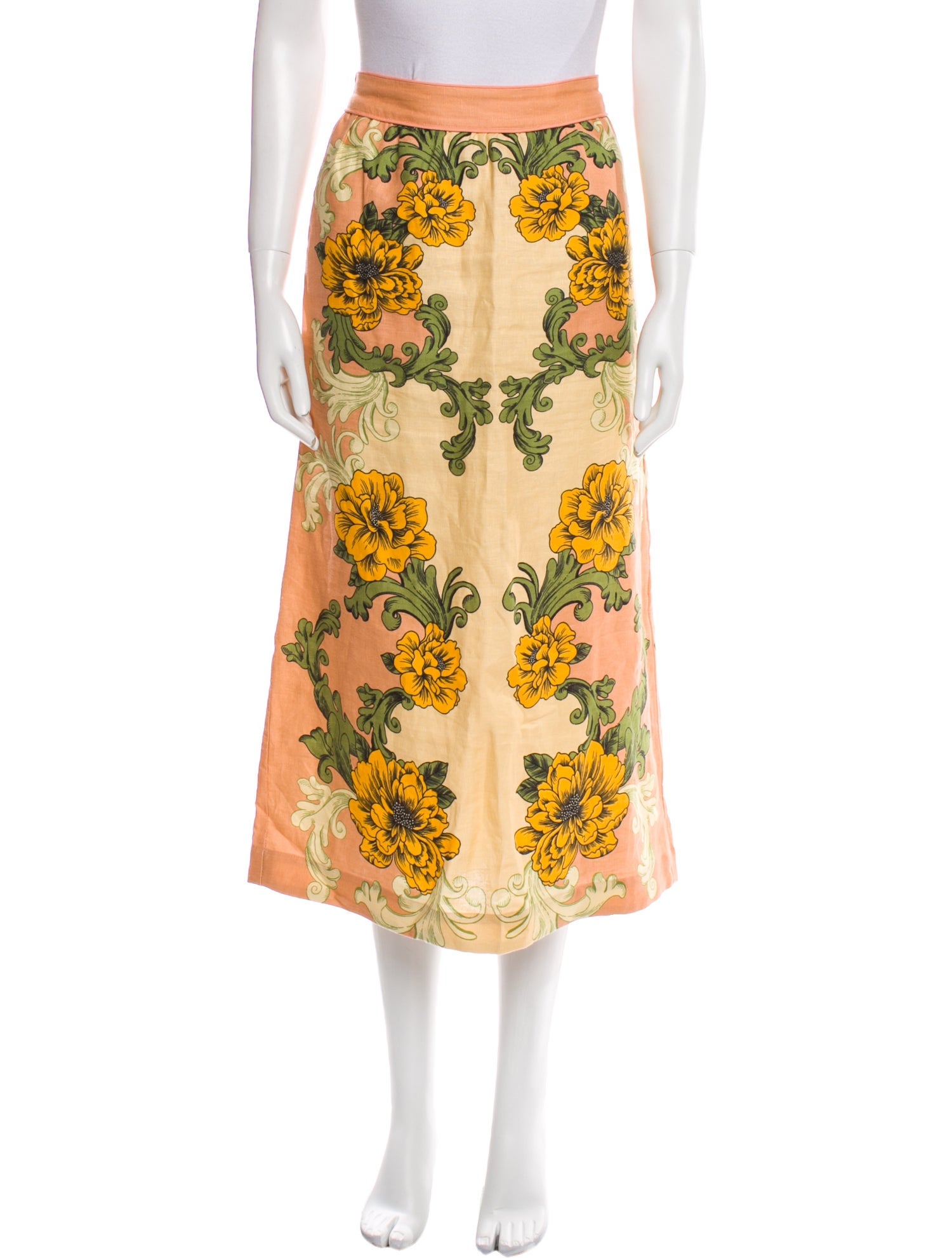 Farm Rio Linen Midi Length Skirt