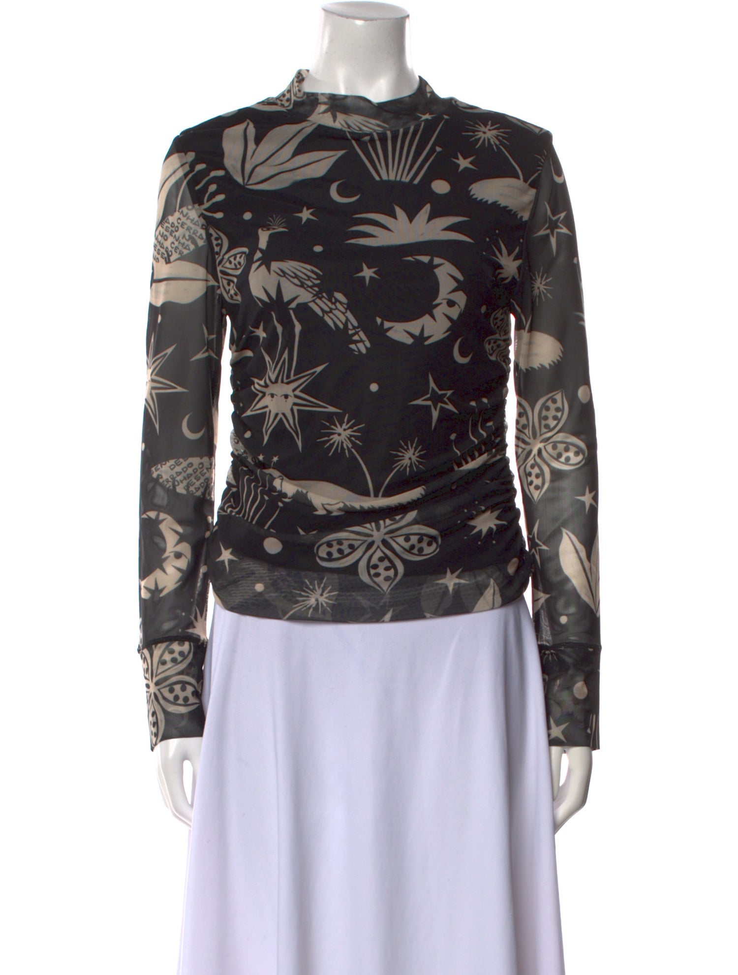 Farm Rio Printed Mock Neck Top