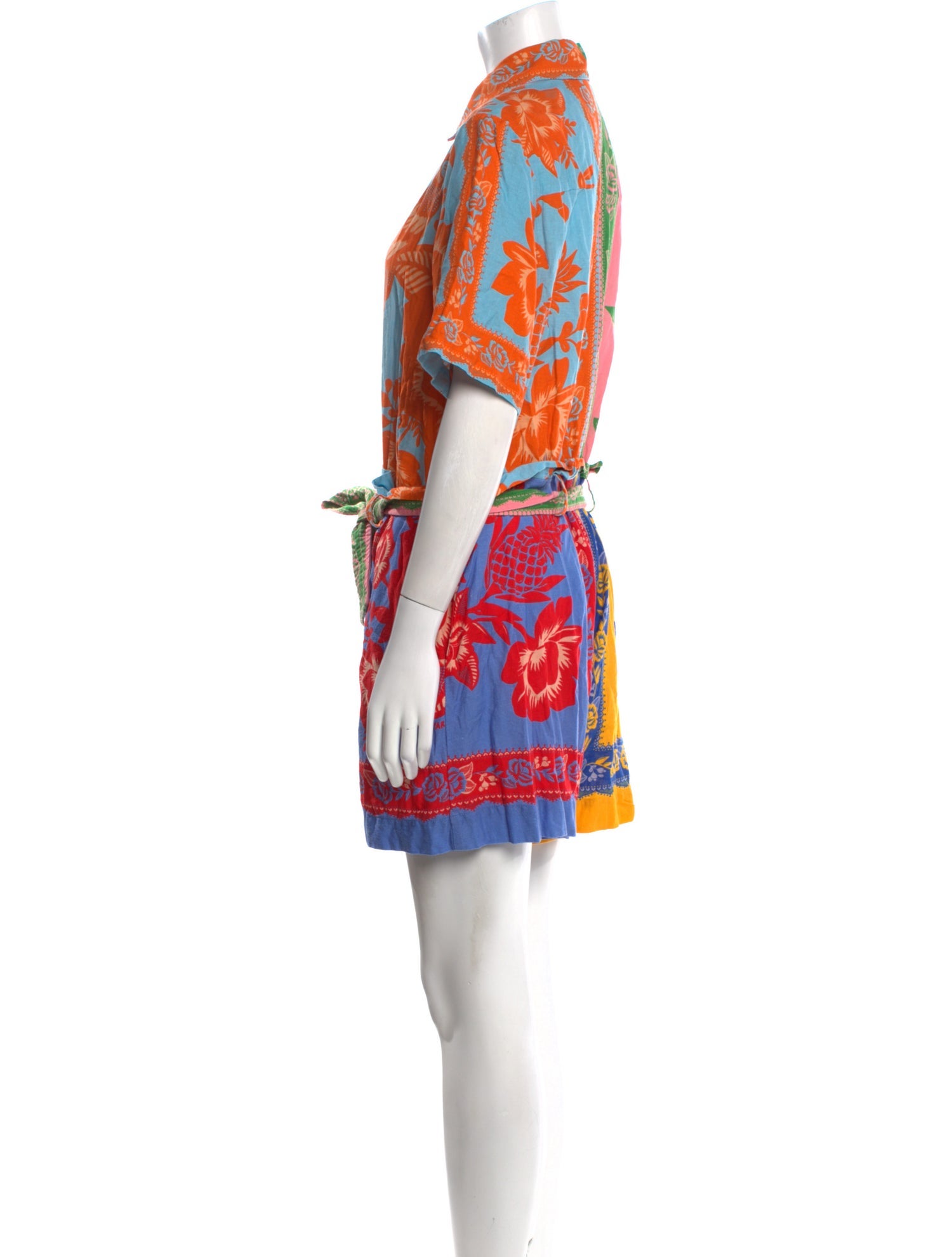 Farm Rio Linen Floral Print Romper